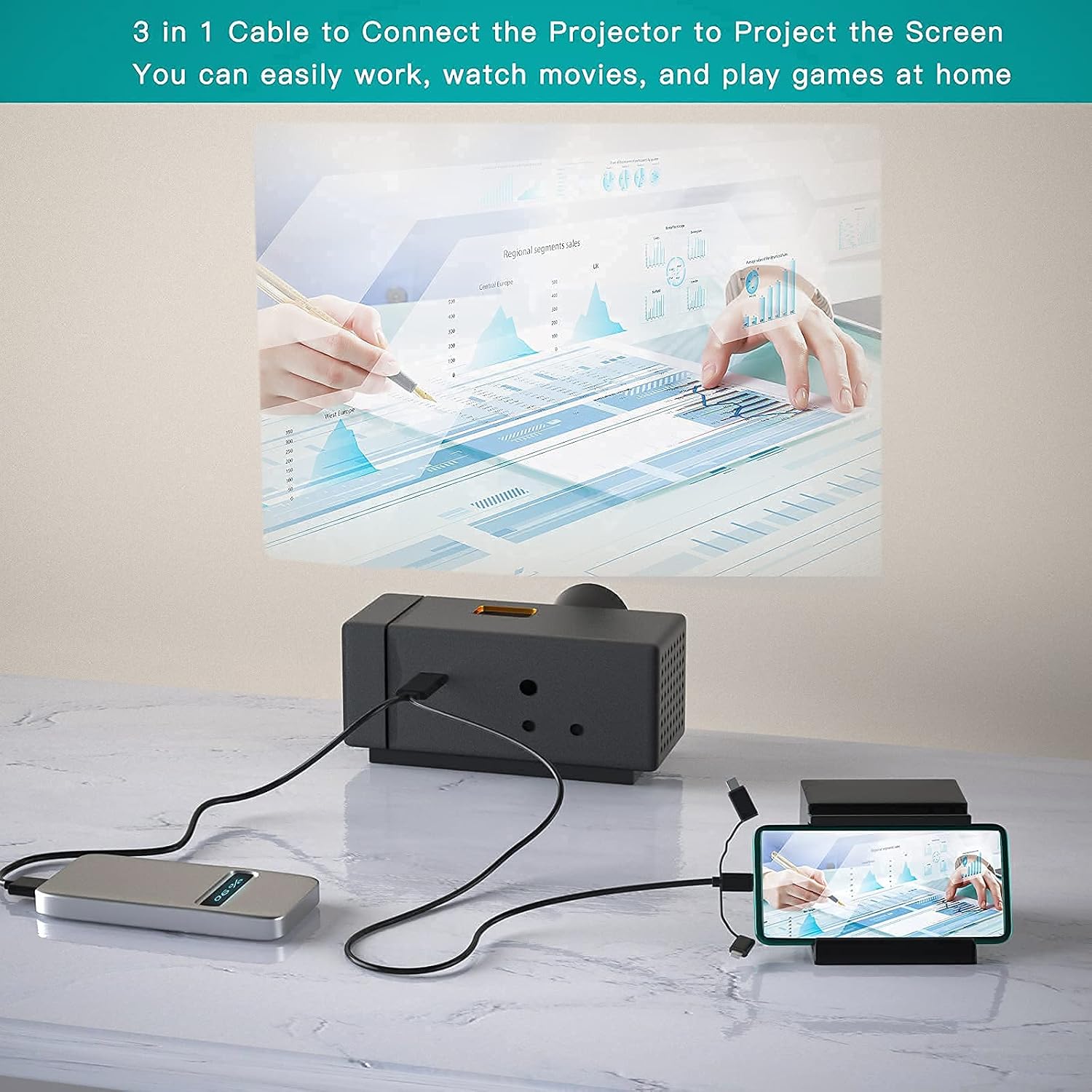 1080P Smartphone to TV Mirroring Adapter HDMI Projection Cable - Image 7