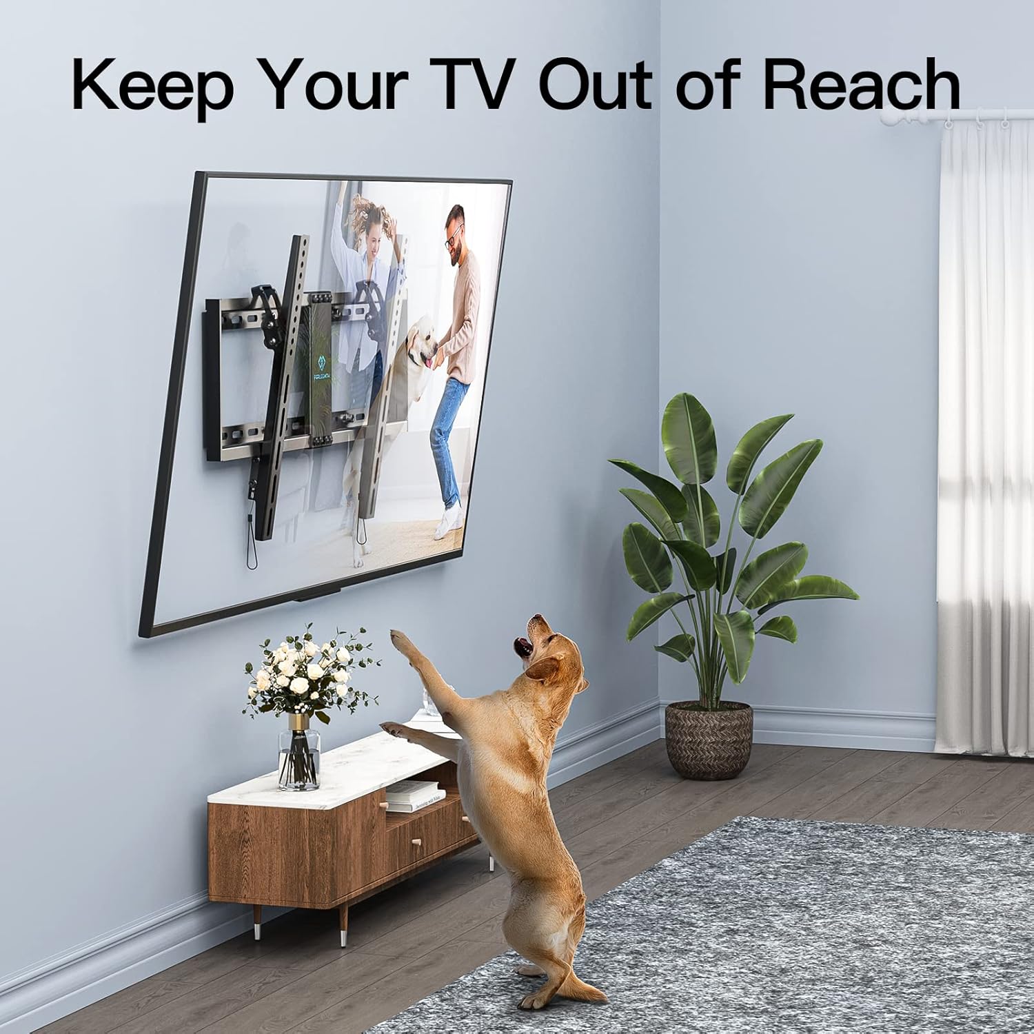 PERLESMITH 37-82 inch TV Wall Mount Bracket, UL Listed Universal Tilt Up to 132 lbs, 16-24" Studs, VESA 600x400mm, Low Profile - Image 4