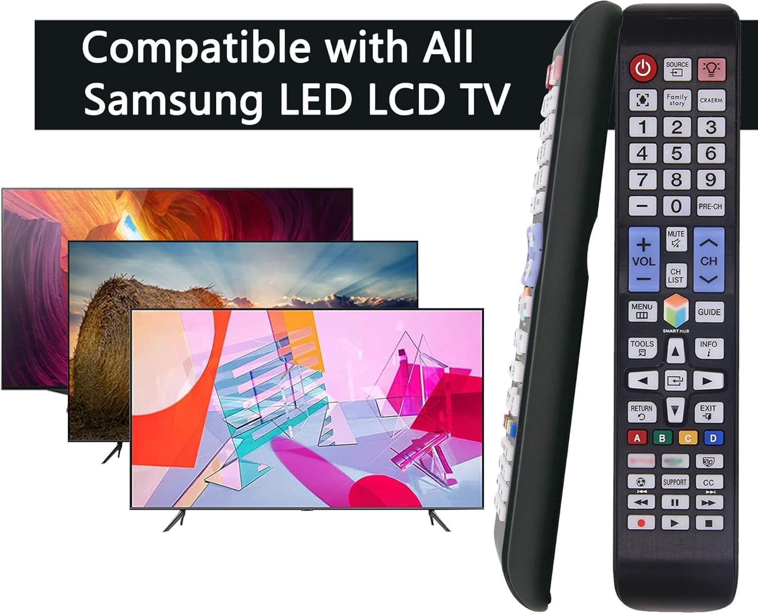 MYHGRC Backlit Replacement Remote for Samsung LED Smart TVs Netflix Smart Hub - Image 3