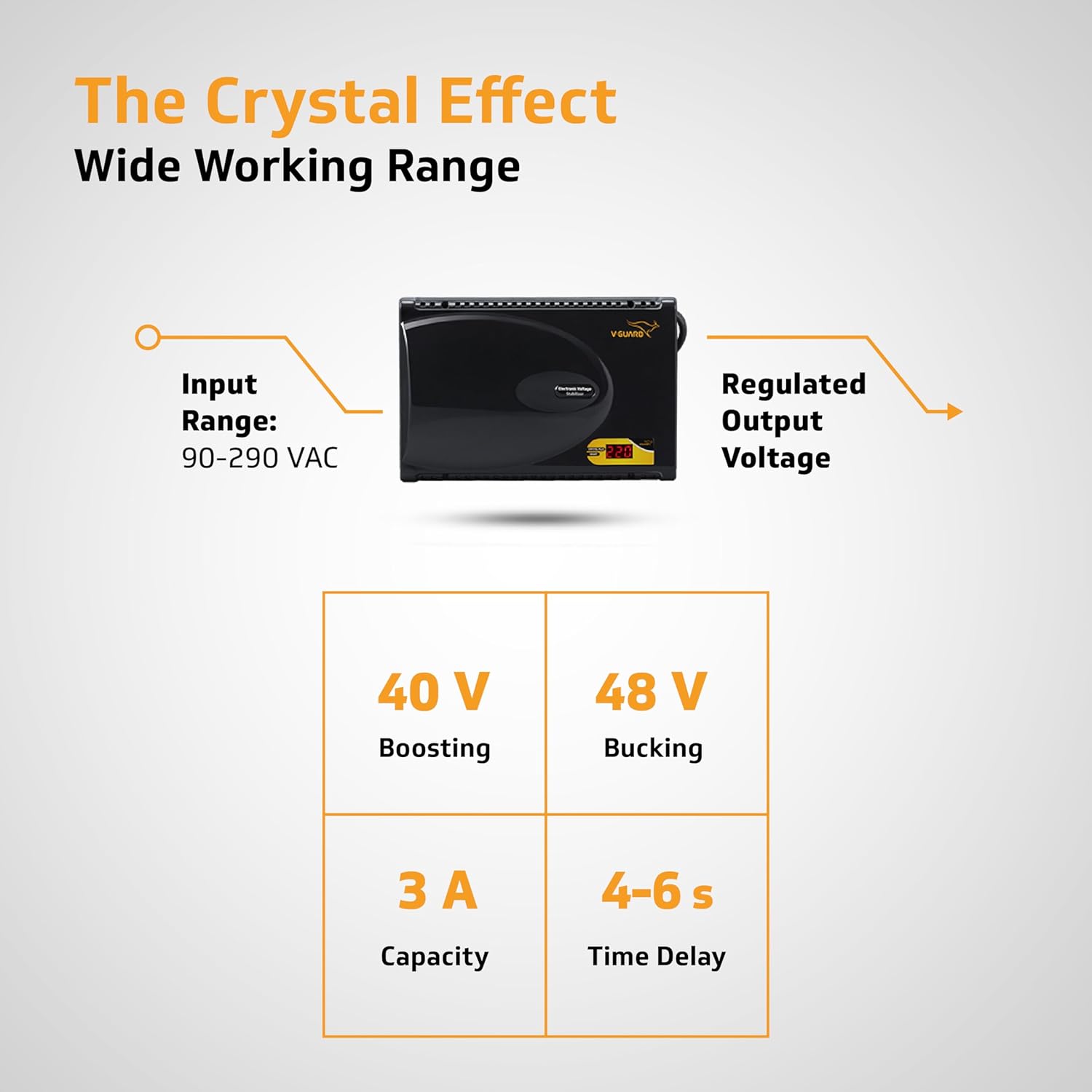 V-Guard Crystal Plus 3A Smart TV Stabilizer Digital Display 140cm 55" TV Set Top Box Gaming Console - Image 4