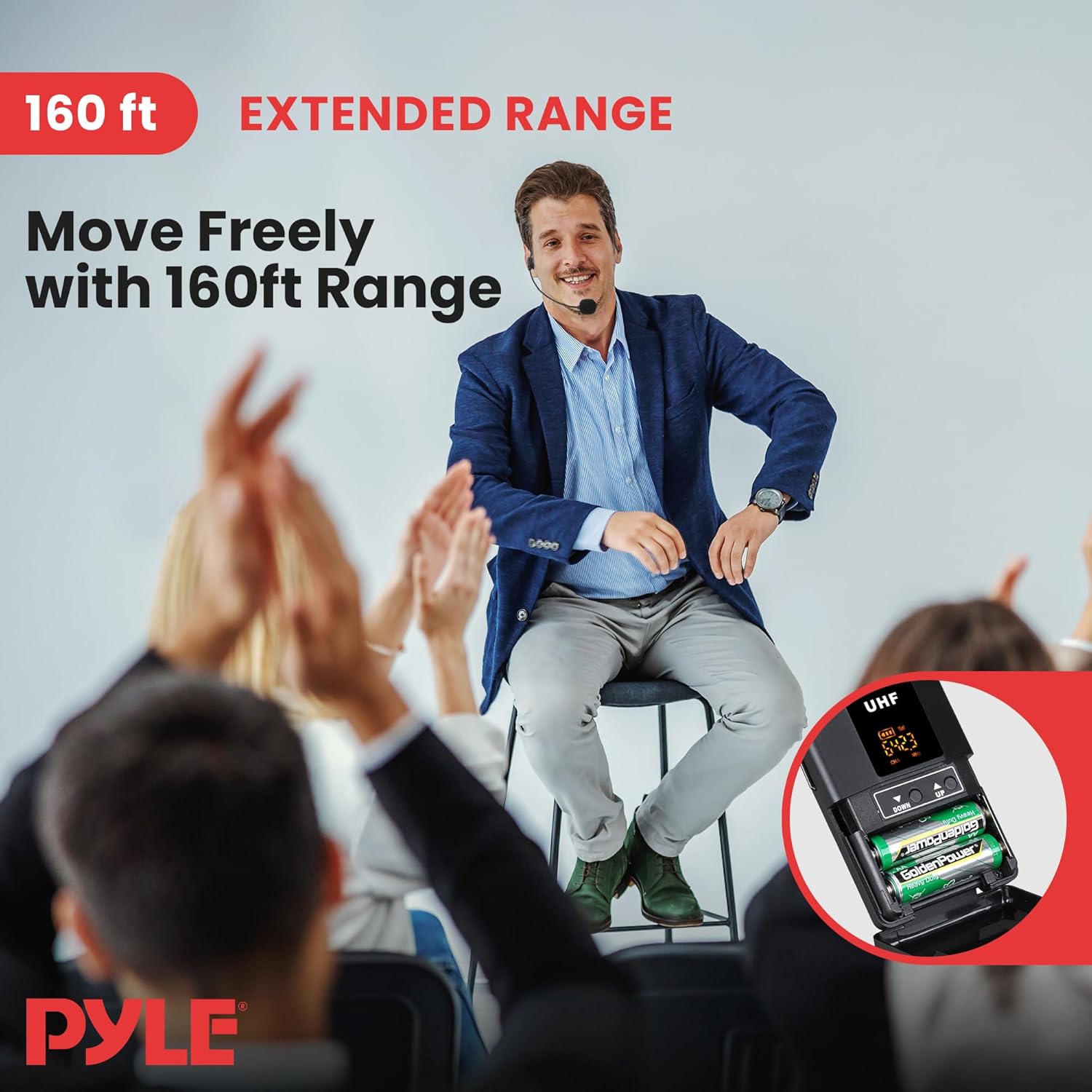 Pyle UHF Wireless Microphone System Kit Black for Karaoke and Conferences - Image 3