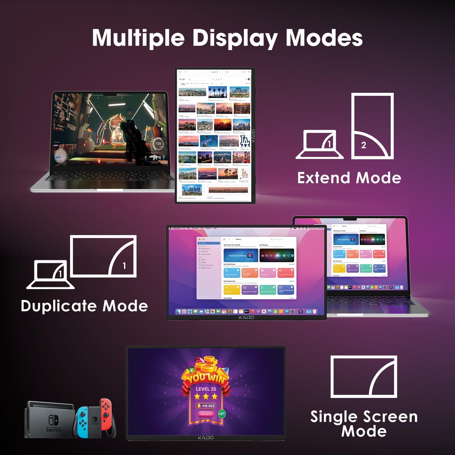 Kado 15.6" FHD 1080p Portable Gaming Monitor with Built-in Speakers, Ultra-Slim IPS Display, USB-C HDMI Connectivity - Image 4