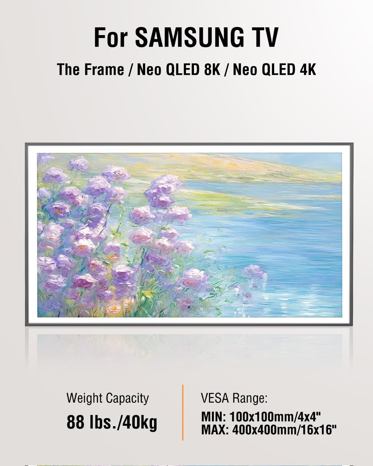 ELIVED Ultra Slim 1.1" Low Profile TV Mount for Samsung Frame/Neo QLED 8K/4K, 88 lbs. Capacity - Image 3