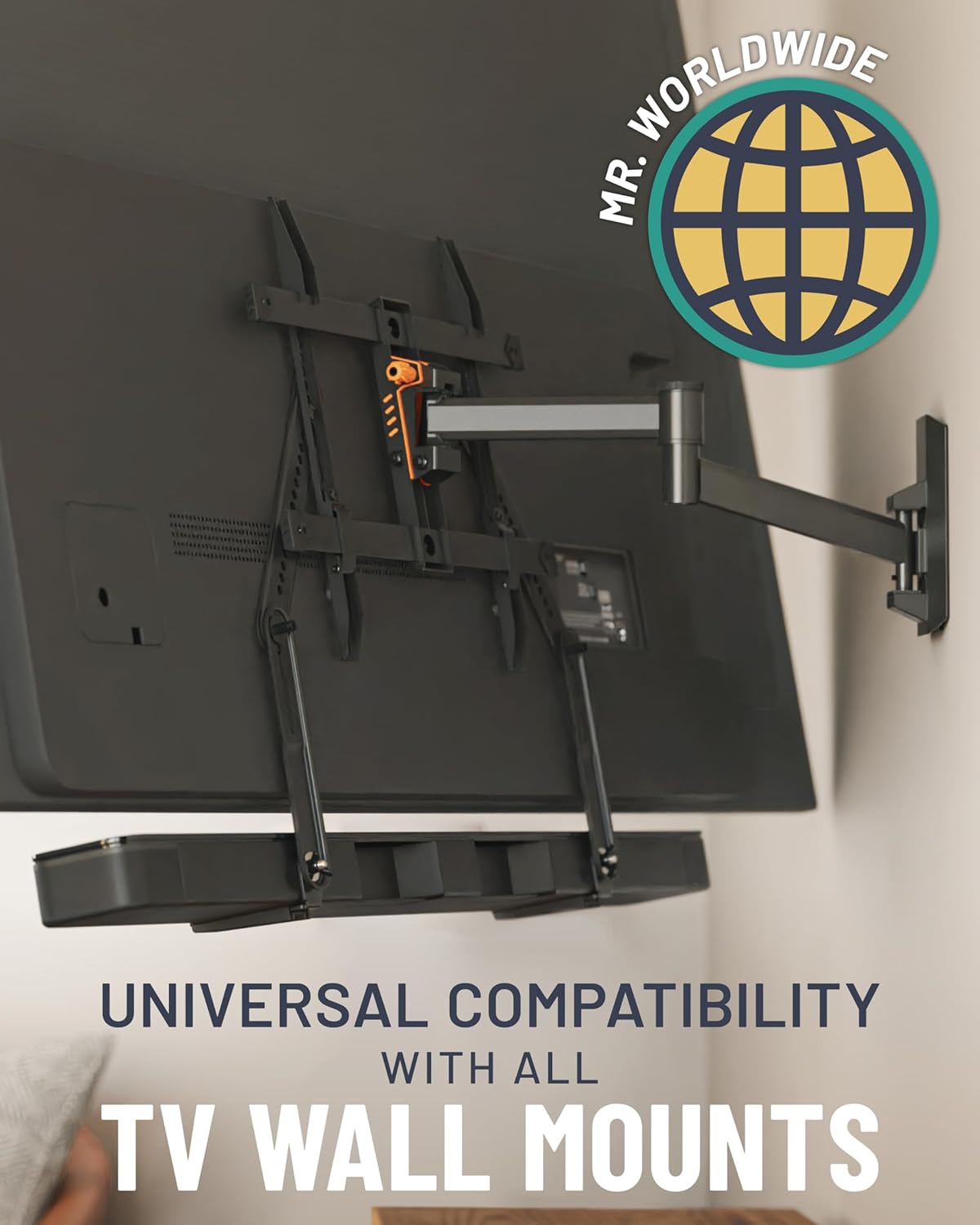 Adjustable Sound Bar Wall Mount Bracket for TVs up to 65 Inches Universal Compatibility - Image 5