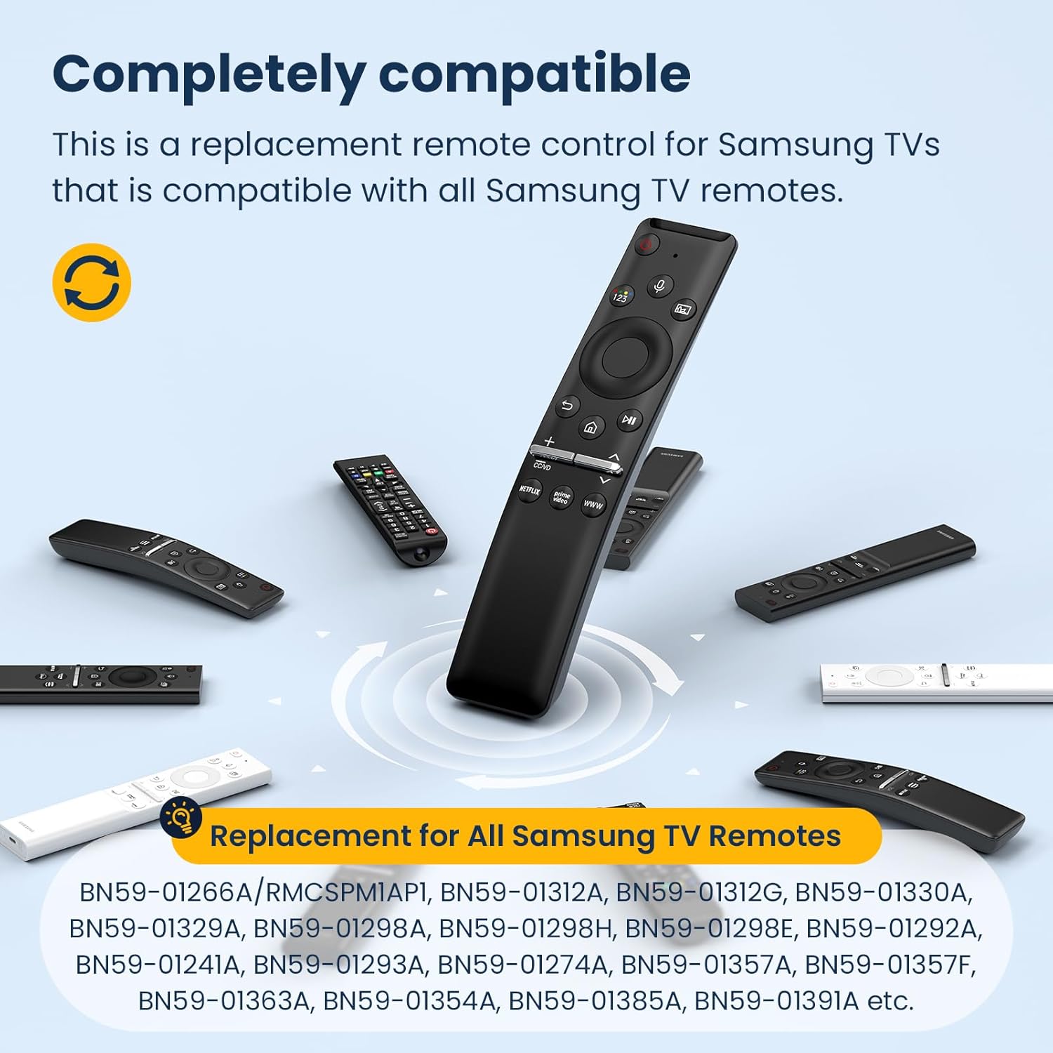 Samsung TV Voice Remote Replacement Curved Solar 4K 8K QLED LED LCD Smart Remote - Image 3