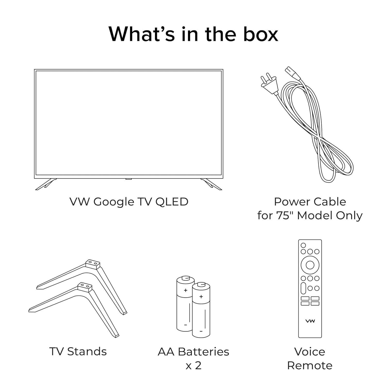 VW 190cm 75 Inch GQ1 Pro Series 4K Ultra HD Smart QLED Google TV - Image 6