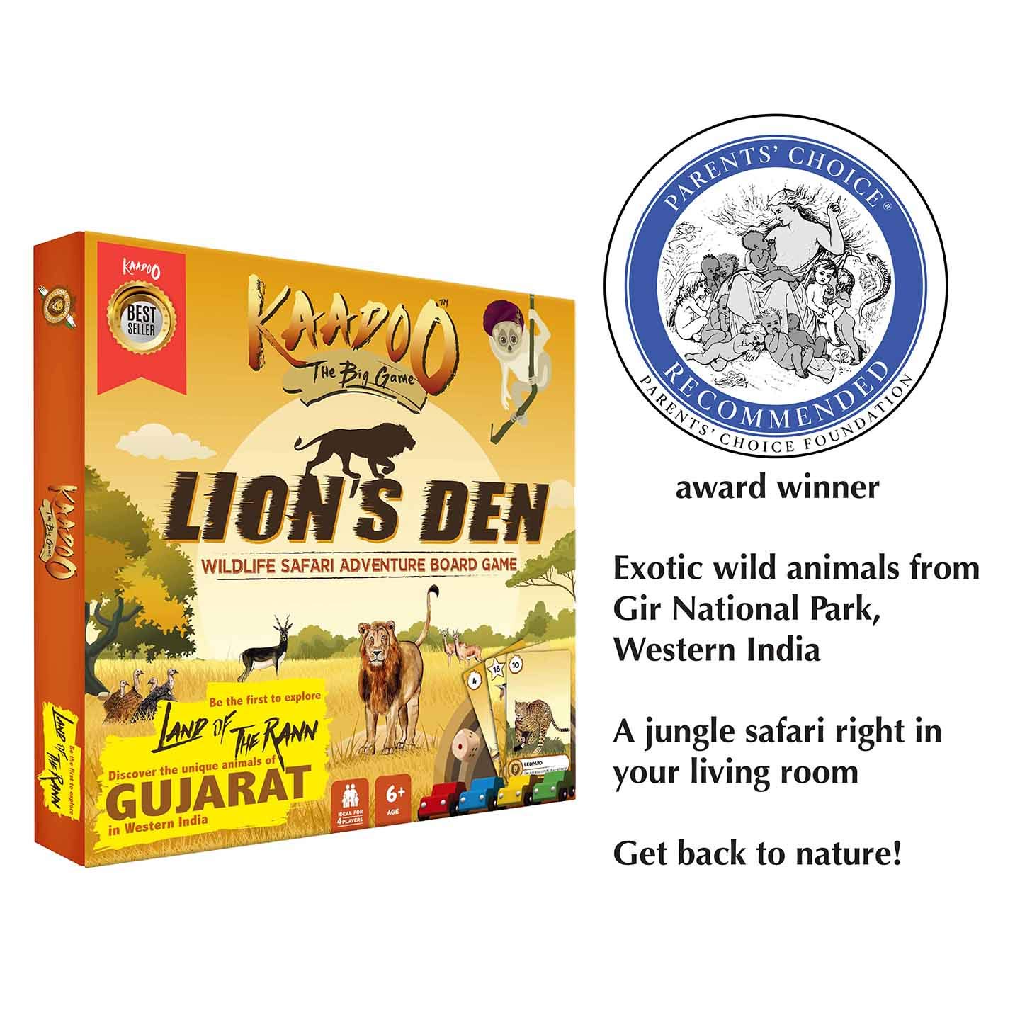 KAADOO Big Game Lion's Den Educational Adventure Safari Board Game for Kids 6+ 2-4 Players - Image 2