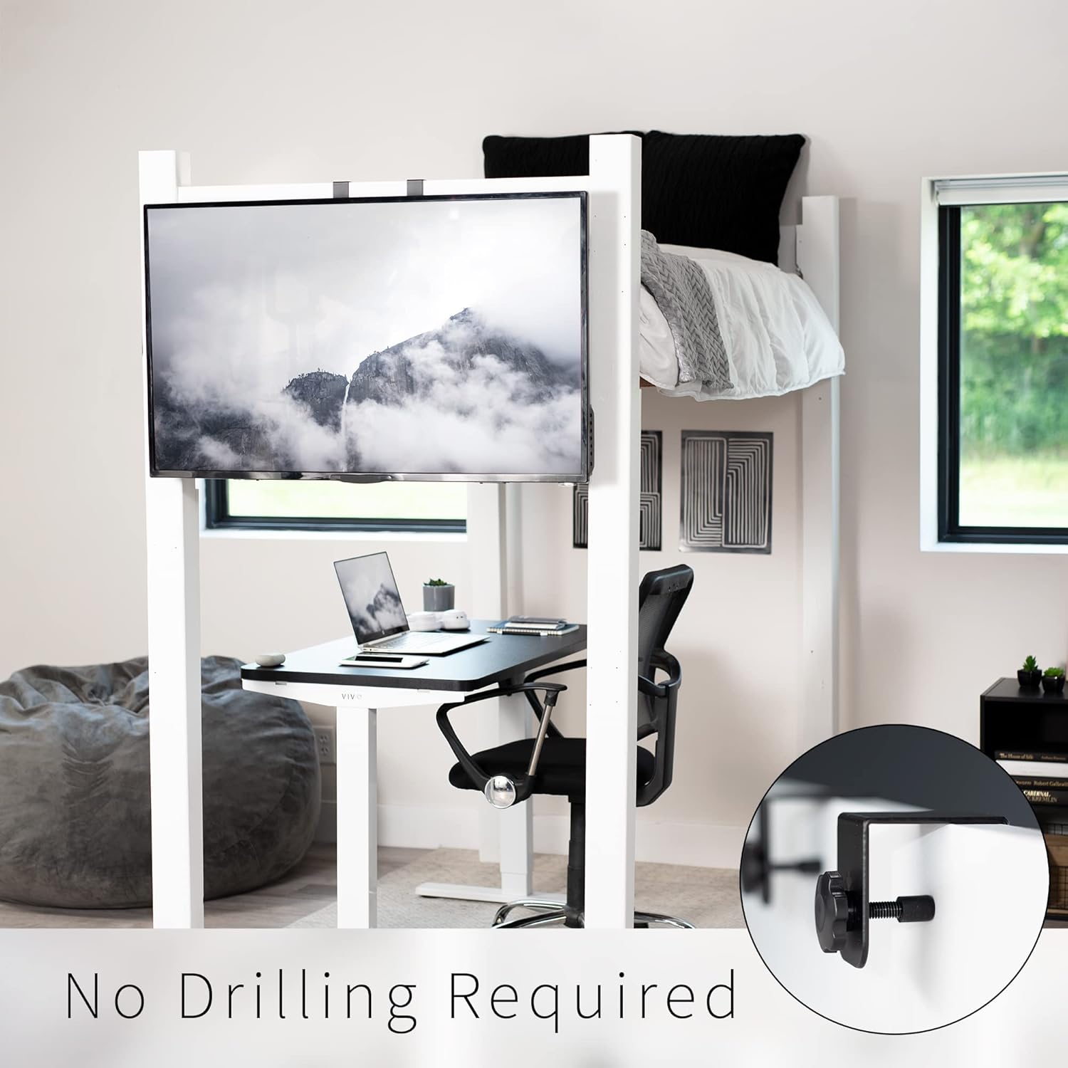 VIVO Lightweight Steel TV Hanger Bracket for 24-55 inch Flat/Curved Screens, Black, Height Adjustable MOUNT-TV01LB - Image 5