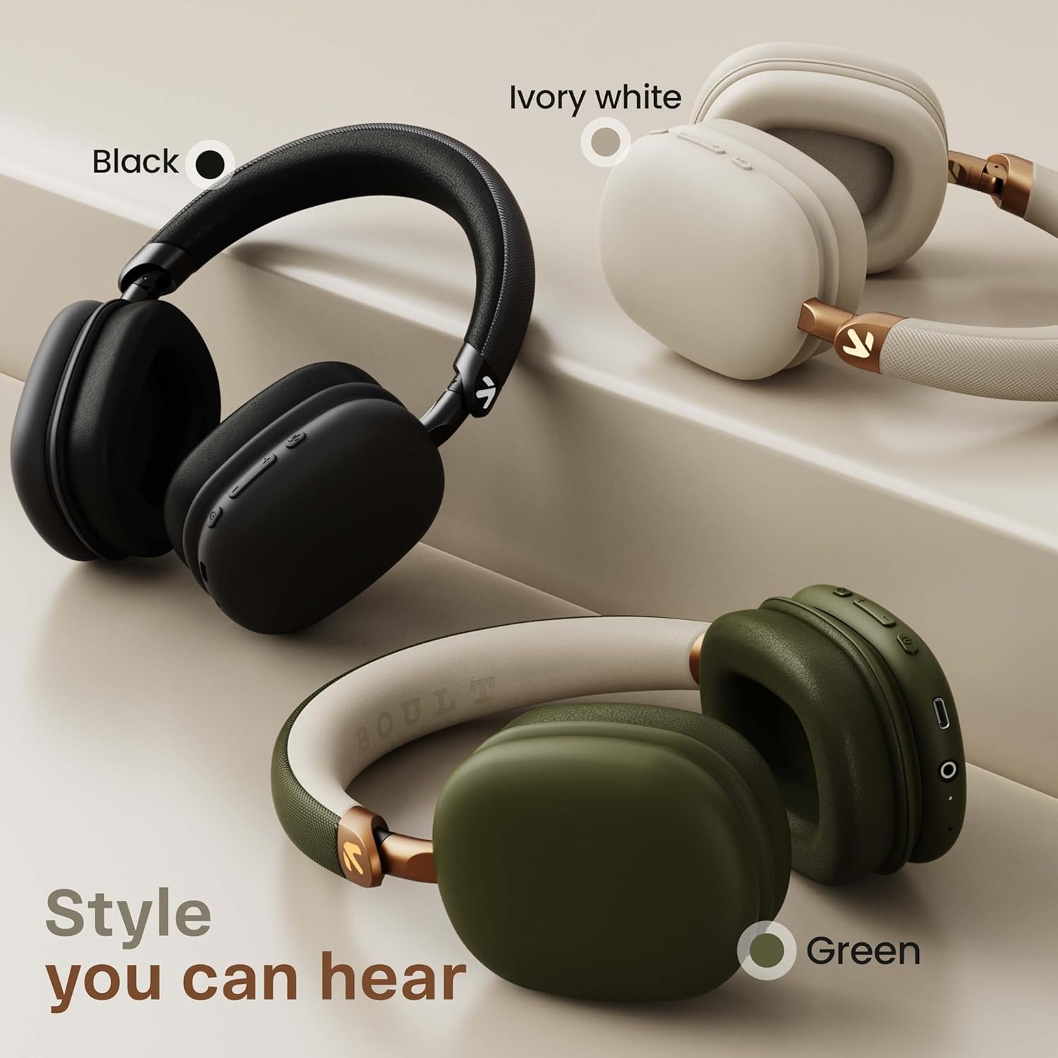 Boult Fluid X Black Bluetooth Wireless Headphones 60H Playtime, 40mm Bass Driver, ENC Mic, Type-C - Image 13