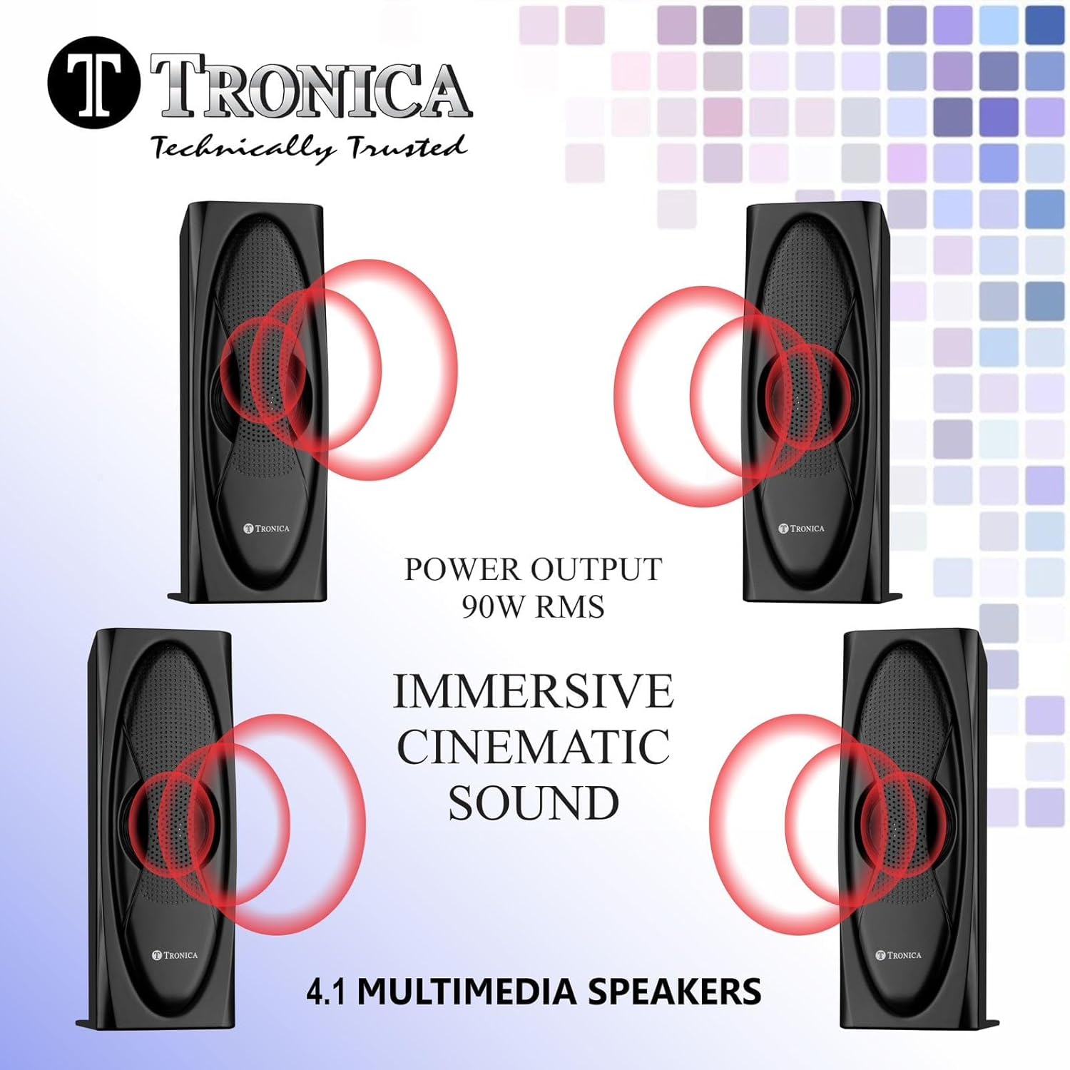 TRONICA EN-777 4.1 Bluetooth Home Theater System 90W 6-inch Woofer Dj Night Speaker - Image 5