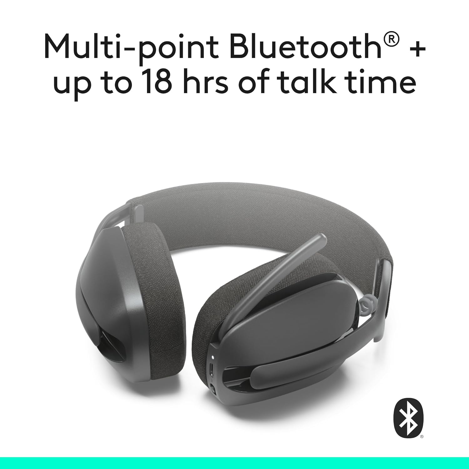 Logitech Zone Vibe 100 Lightweight Wireless Over-Ear Headphones Graphite Advanced Multipoint Bluetooth - Image 5