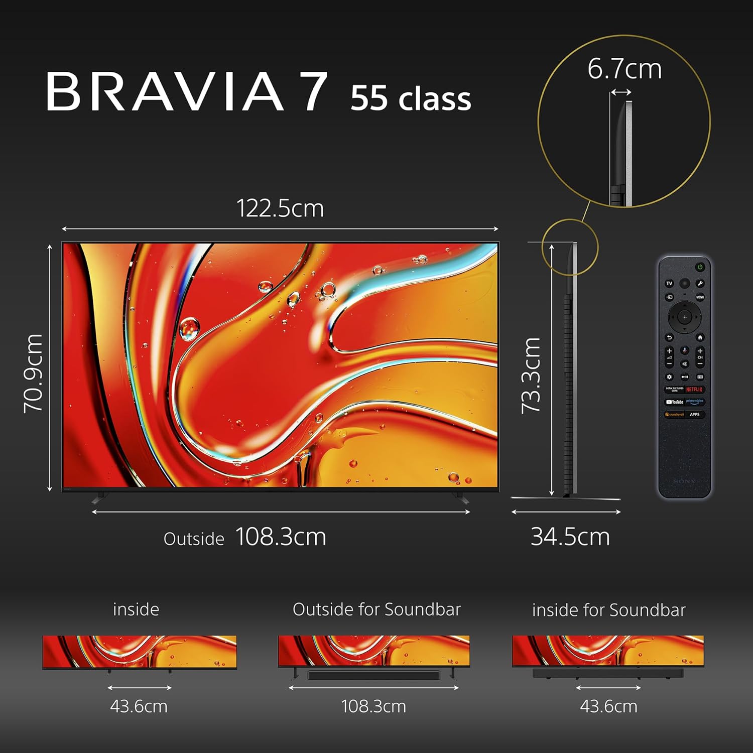 Sony BRAVIA 7 55 Inch 4K Ultra HD AI Smart Mini LED Google TV Black K-55XR70 - Image 5