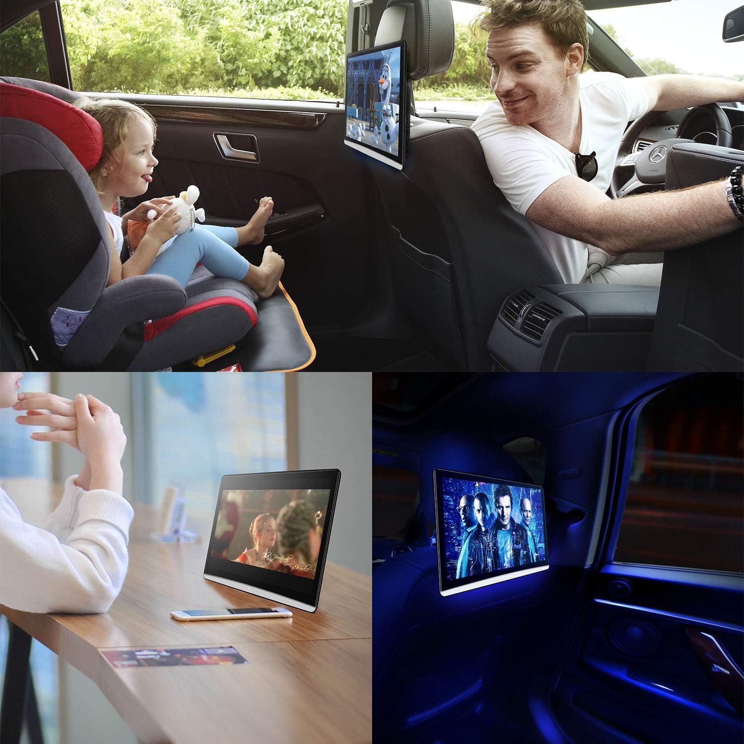 Kaskawise 12.4 Inch Android 11 Touchscreen Car Headrest Monitor 2GB RAM 32GB Storage 4K Mirror Link - Image 8