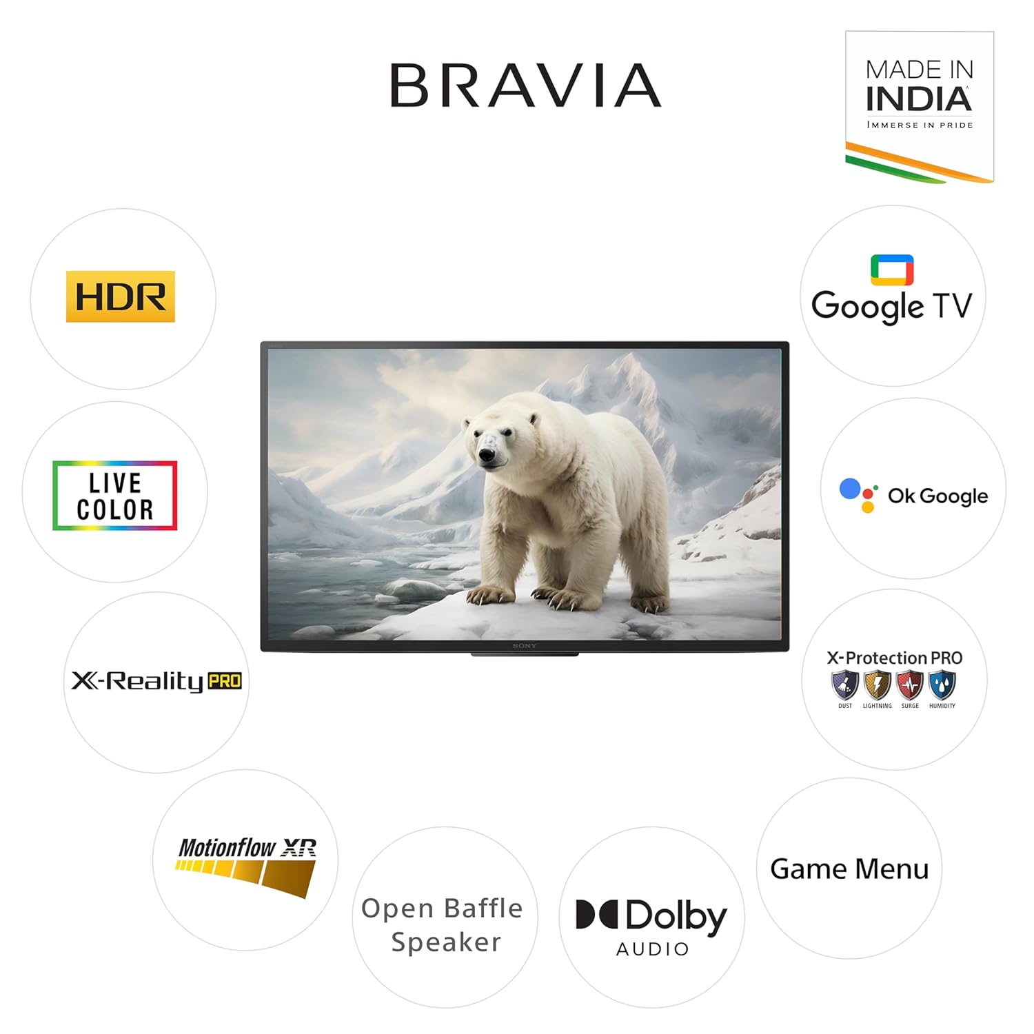 Sony BRAVIA 32 Inch HD Ready Smart Google TV KD-32W825 Black New - Image 3
