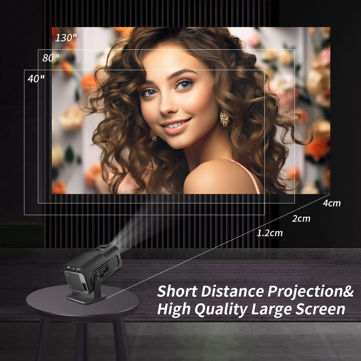 HY320 Portable Mini Projector Full HD 4K Support Android 11 WIFI 6 Bluetooth 5 300ANSI 130" Screen 270° Rotatable - Image 4