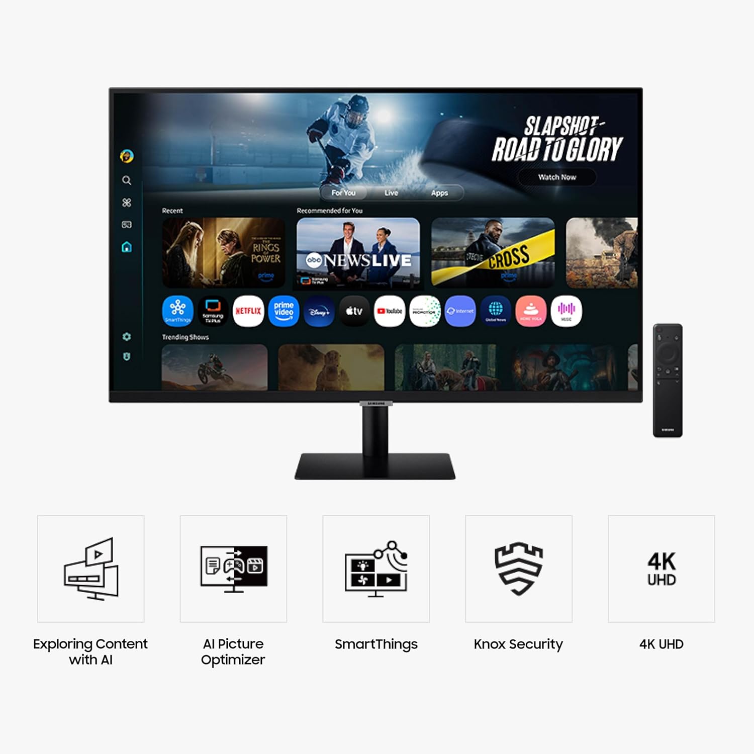 Samsung 32 Inch M70F Smart 4K UHD Monitor with Smart TV Apps and USB-C Black - Image 2