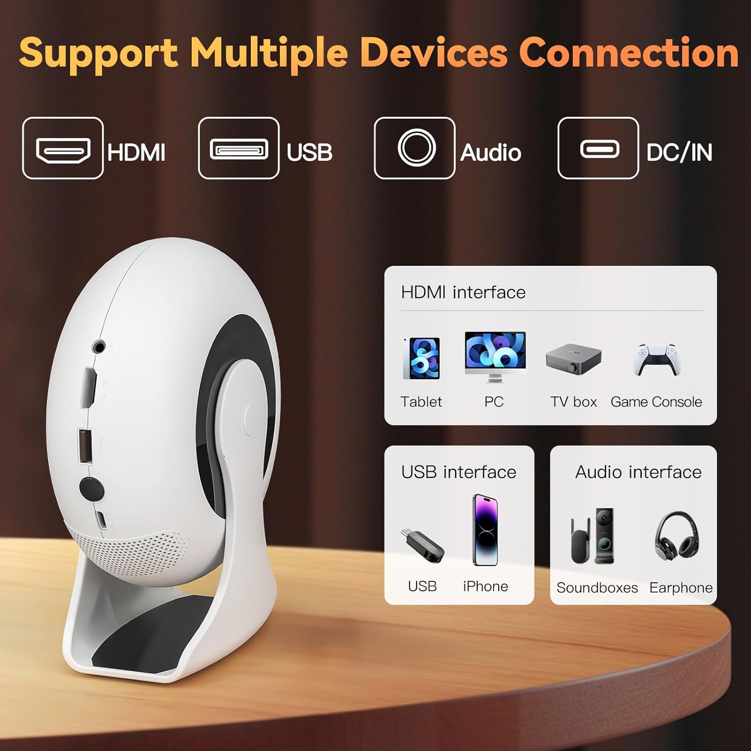 SkyLoop 200 Portable Mini Projector WiFi 6 Bluetooth 5.4 1080P Full HD Smart Home Cinema - Image 5