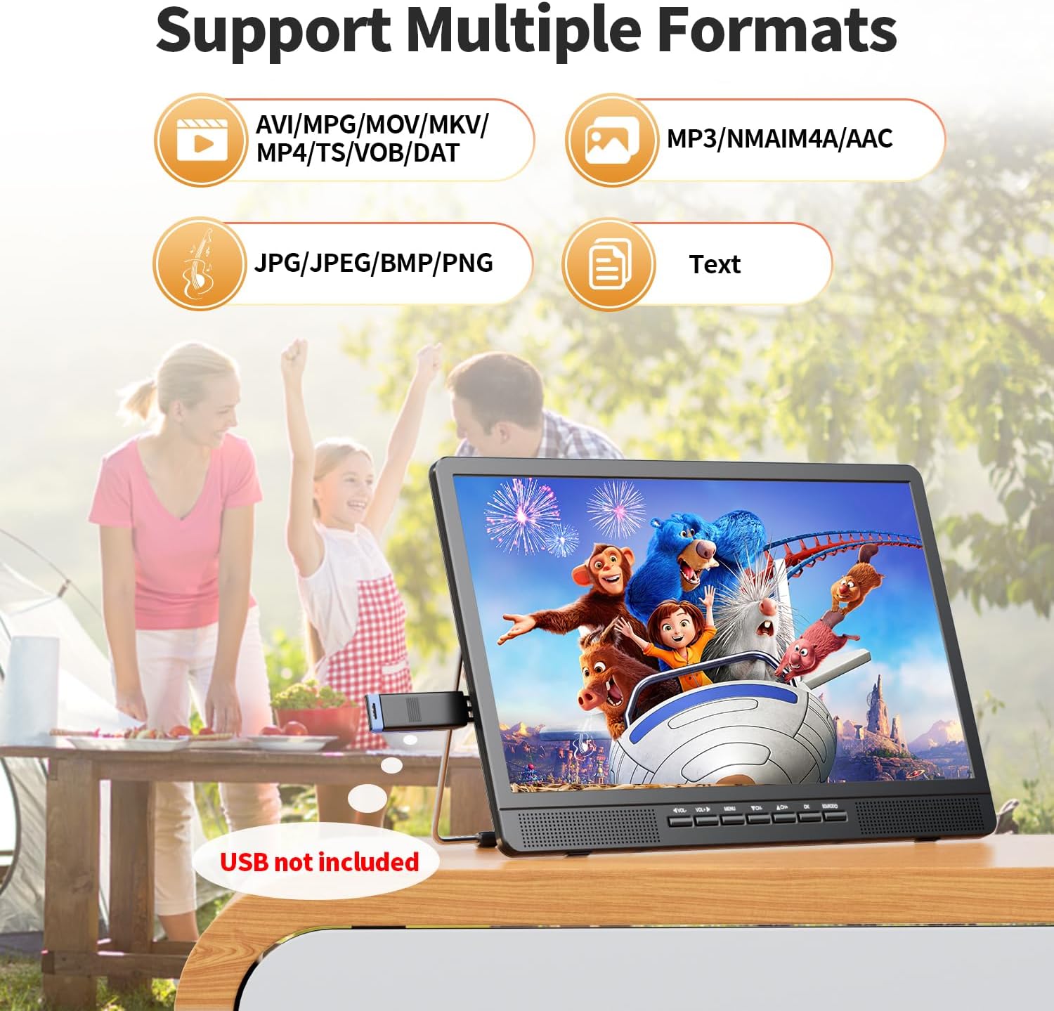 NORTHING 18 Inch Full HD 1080P Portable TV with 6000mAH Battery USB HDMI AV - Image 6