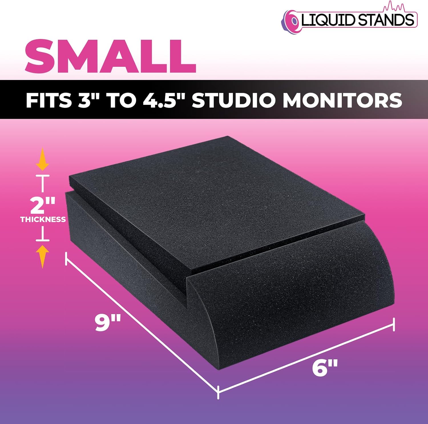 High-Density Studio Monitor Sound Isolation Pads for Speakers 3"-4.5" Angled Risers Prevent Vibrations - Image 3