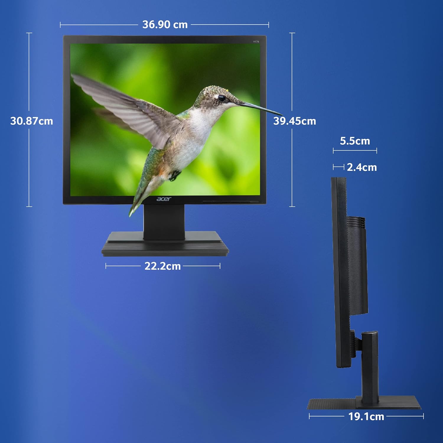 Acer V176L 17-inch Square 1280x1024 SXGA LED Monitor, 250 Nits, 5ms, TCO Certified Black - Image 4