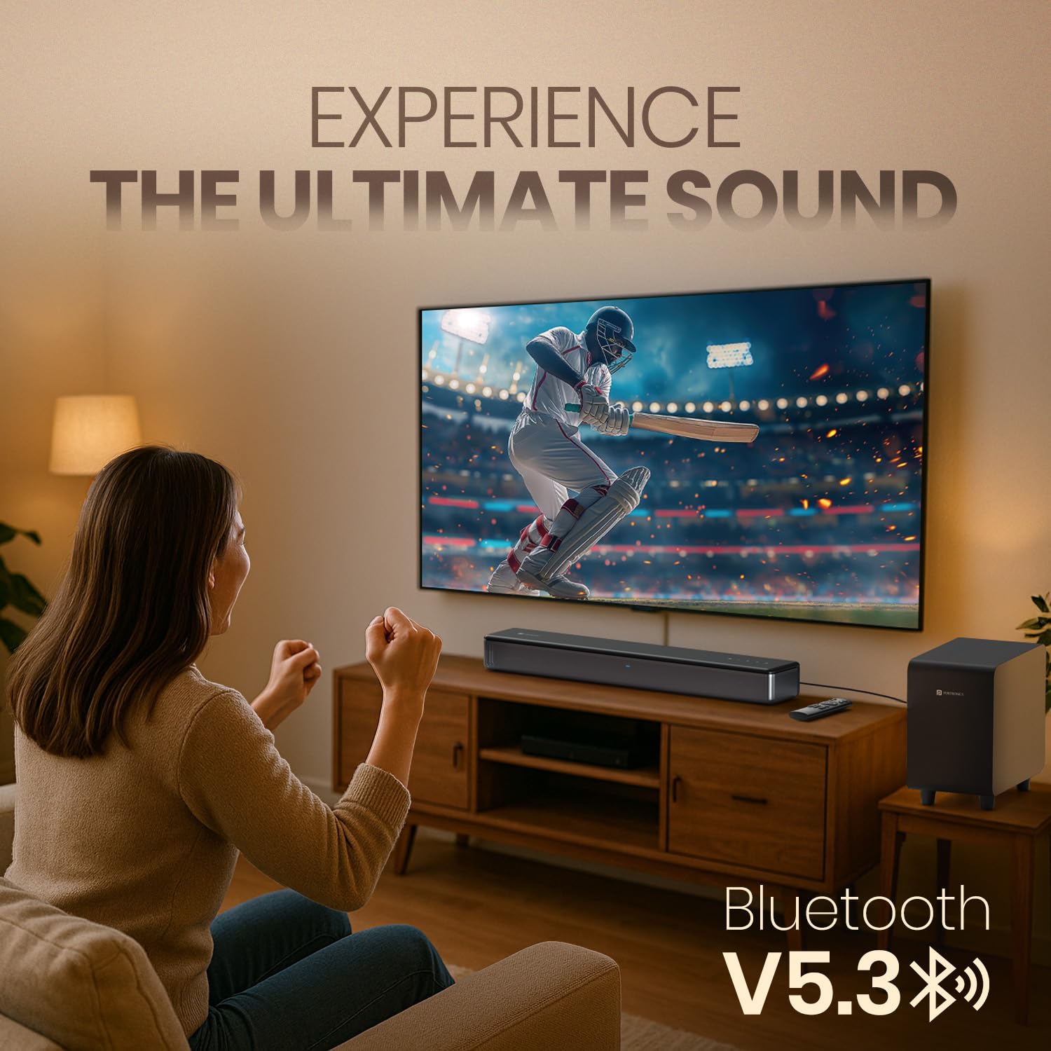 Portronics Sound Slick X 250W 2.1 Channel Bluetooth Soundbar with Wired Subwoofer, Black - Image 9