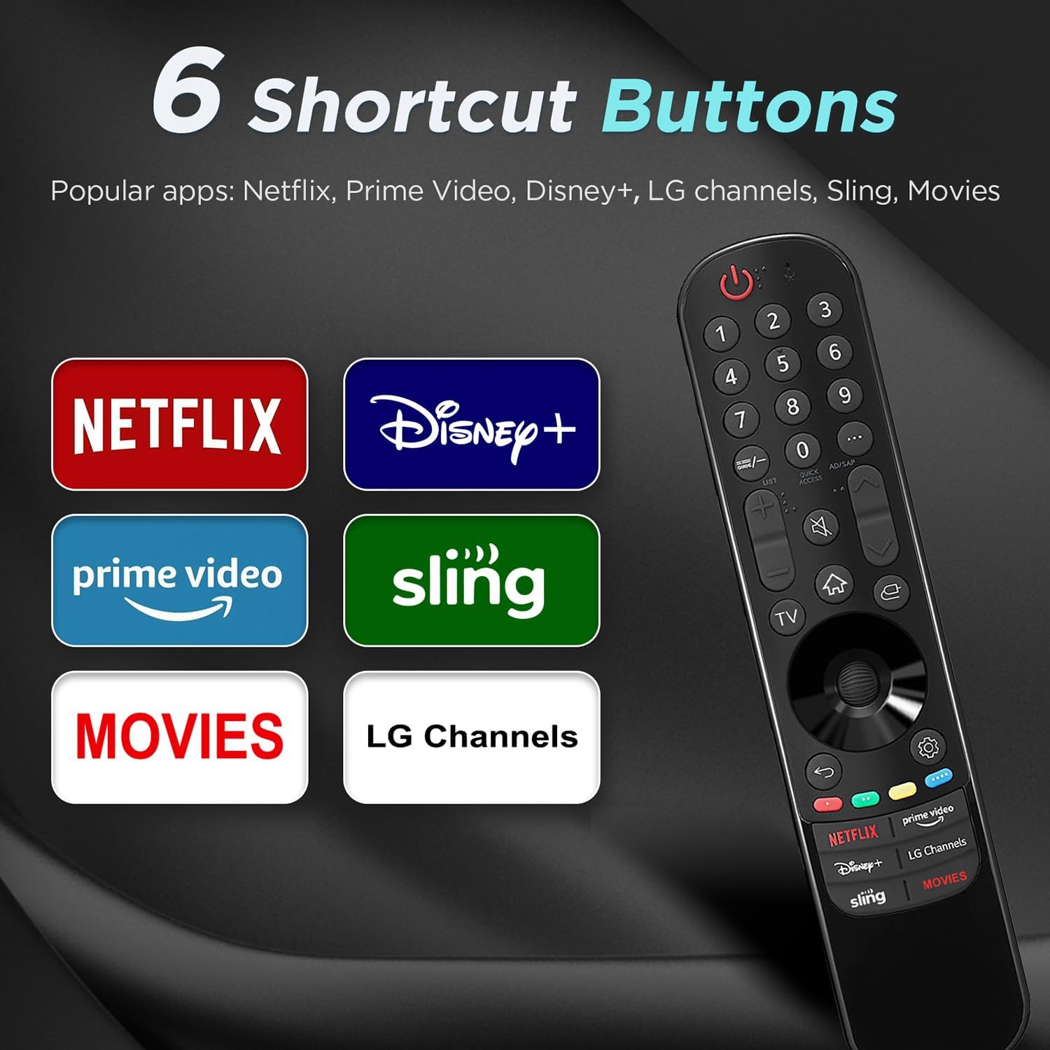 Universal Replacement Remote for LG UHD OLED QNED NanoCell 4K 8K TVs with Streaming Buttons (No Voice No Pointer) - Image 3