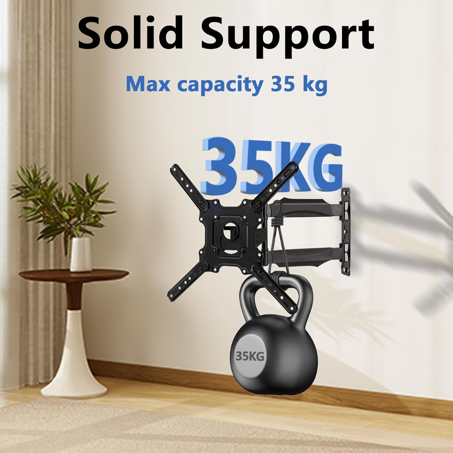 Articulating Full Motion 32-60 Inch TV Wall Mount Bracket, Extend Swivel Tilt, Up to 77 lbs, VESA 400x400 - Image 2