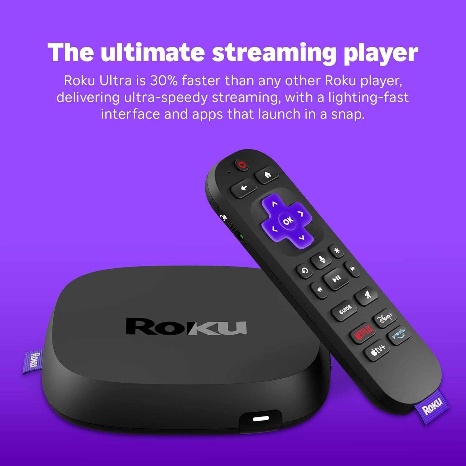 Roku Ultra 4K HDR10+ Dolby Vision Atmos Streaming Player with Wi-Fi 6 and Rechargeable Voice Remote Pro - Image 2