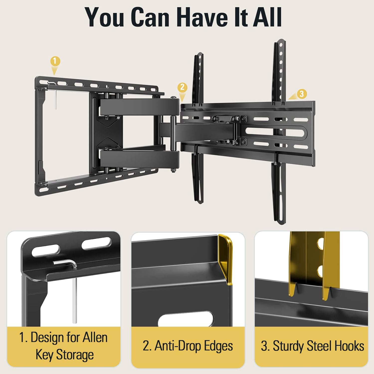 Mounting Dream Full Motion TV Wall Mount for 32-65 Inch TVs, Dual Articulating Arms, 99lbs Capacity - Image 9