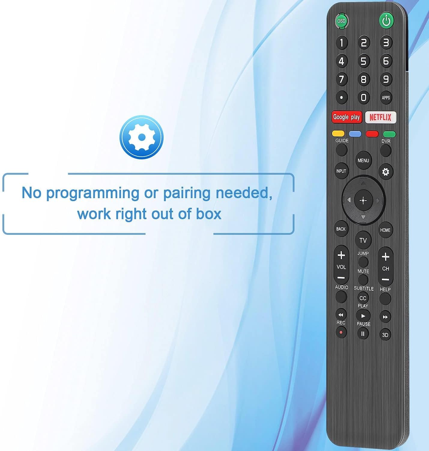 Gvirtue RMF-TX500U Universal Remote Control for Sony Smart TVs 4K UHD HDR LED OLED - Image 3