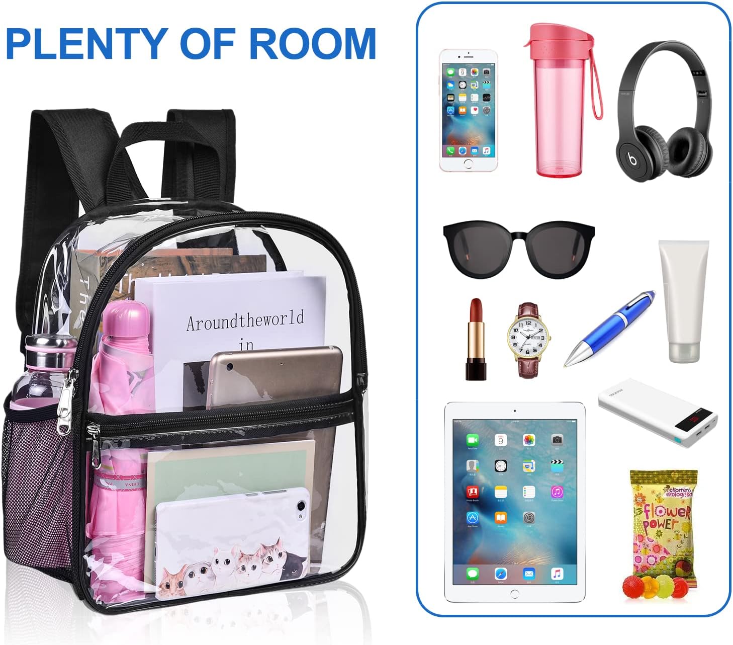 USPECLARE Approved 12x6x12 Inch Waterproof Clear Backpack for Stadium Events and Concerts - Image 8