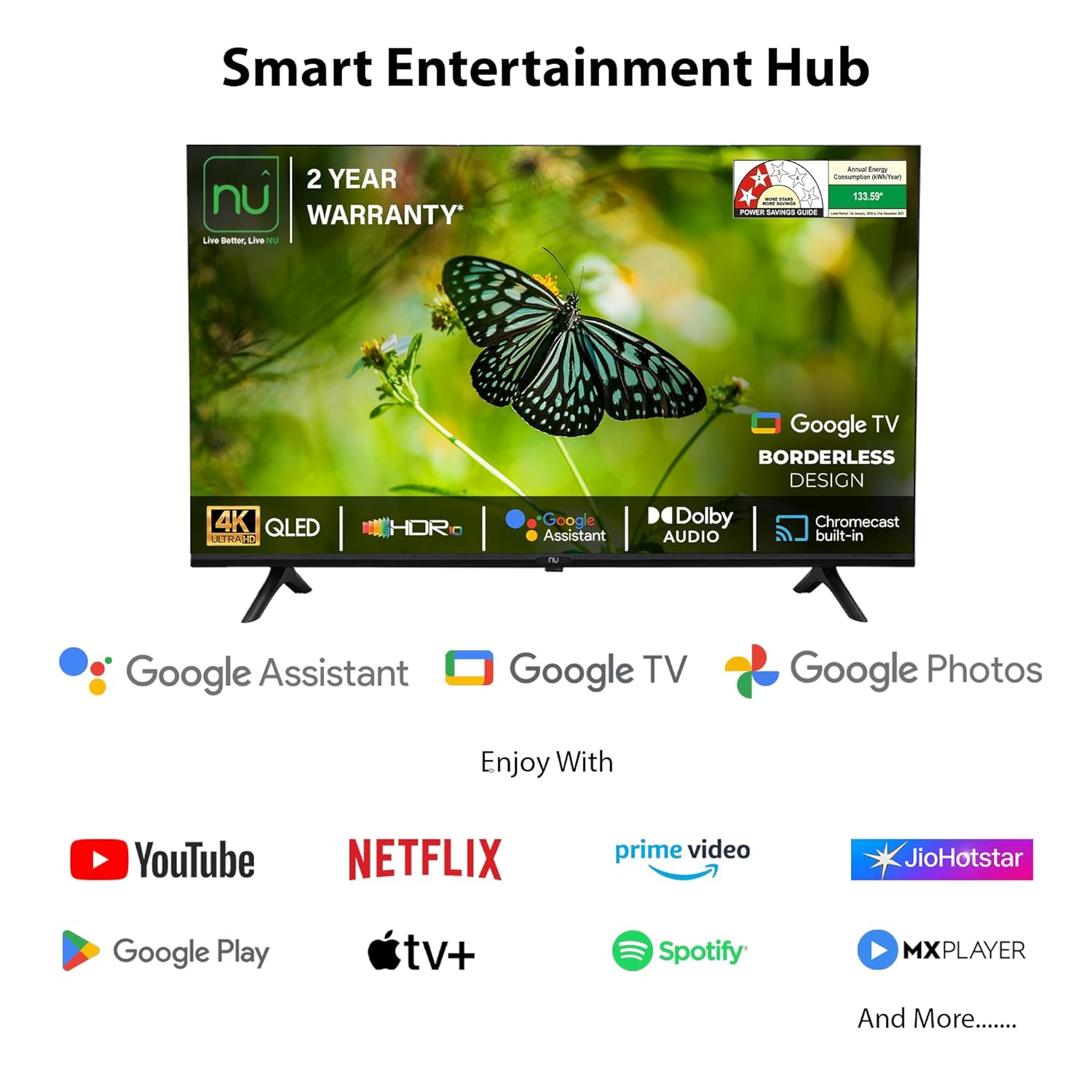 43 Inch 4K QLED Borderless Smart Google TV New 2025 LED43QUGNX - Image 3