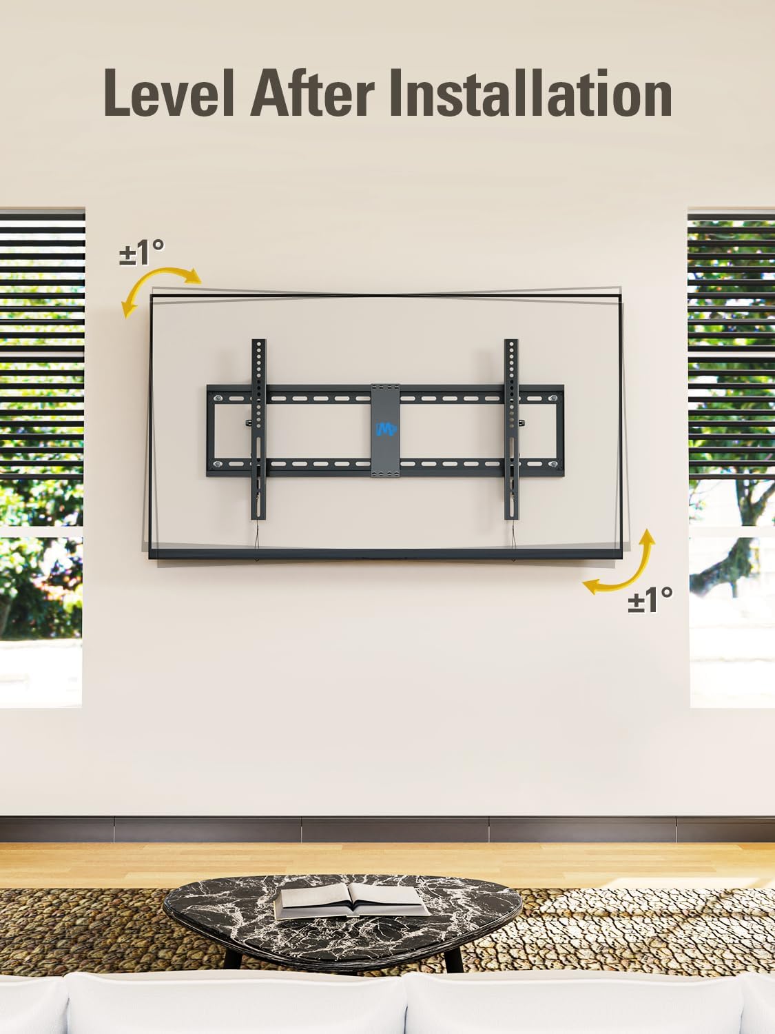 Mounting Dream TV Wall Mount for 42-86 Inch TVs, Tilting Mount with Level Adjustment, Fits Studs, 120 LBS Capacity, MD2263-XLK - Image 5