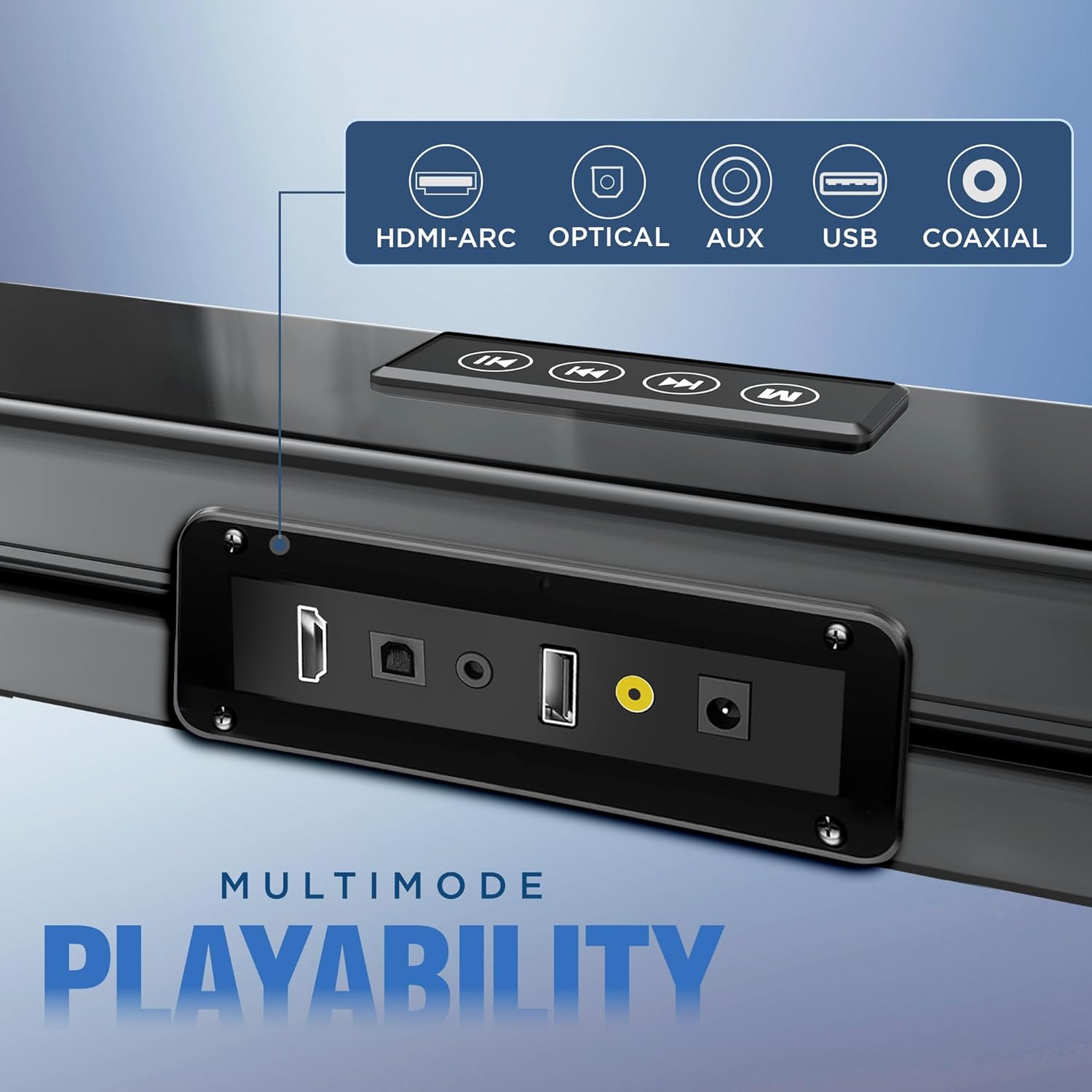 Intex BEAST-24000 Black 240W 2.1 Channel Surround Soundbar with 8 Inch Subwoofer and BT 5.0 - Image 8