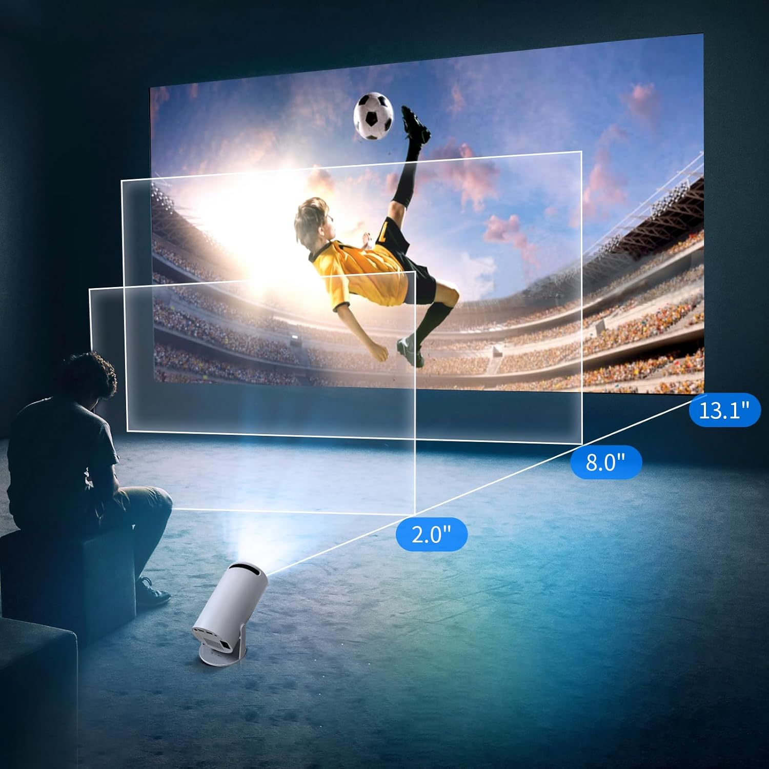 Upgraded HY300Pro Mini WiFi Bluetooth Portable Projector 4K Support 180° Rotatable - Image 2