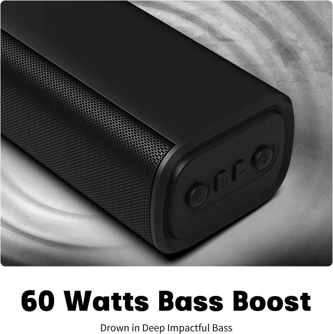 16-Inch 60W Smart TV Sound Bar with Deep Bass, Bluetooth, and Remote Control, Black - Image 2