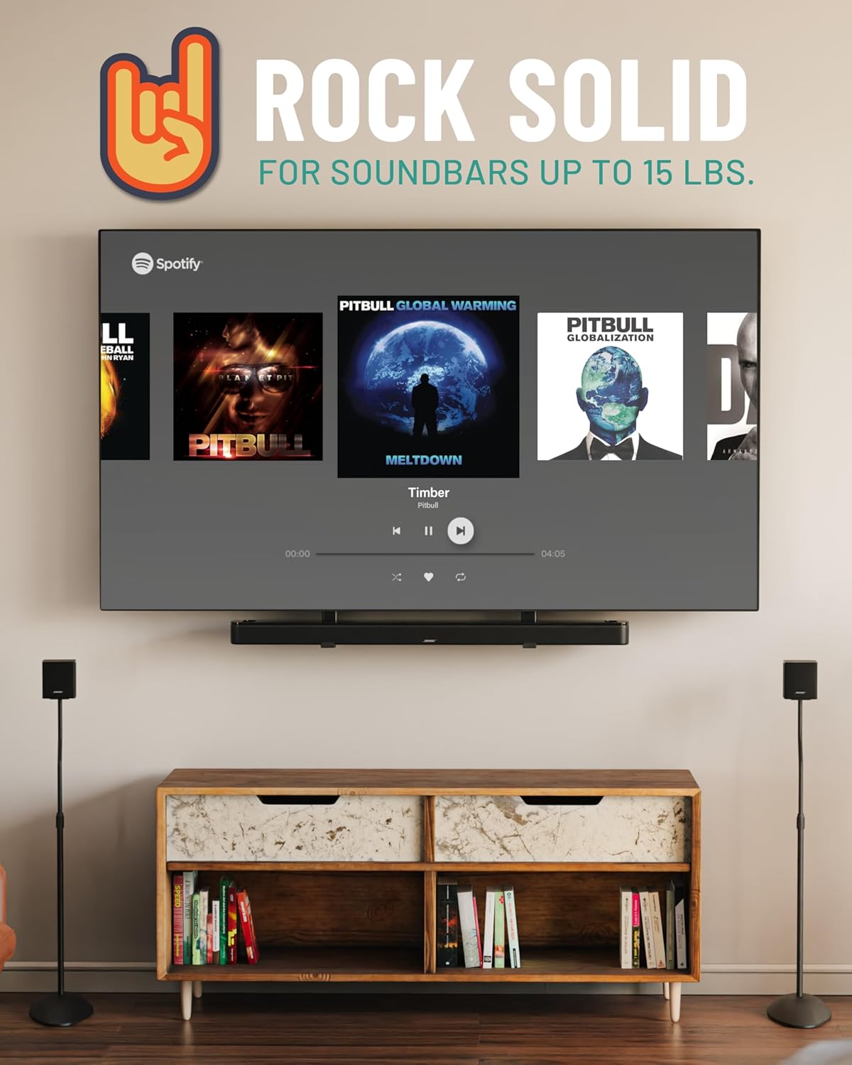 Adjustable Sound Bar Wall Mount Bracket for TVs up to 65 Inches Universal Compatibility - Image 3