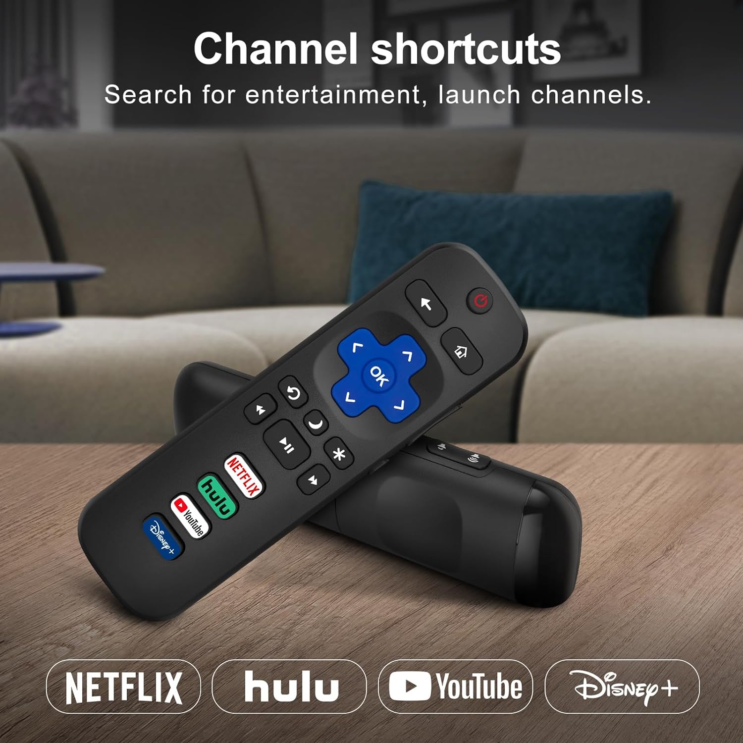 2-Pack Universal Roku TV Remote Control for TCL, Hisense, Onn, Philips Smart TVs - Image 5
