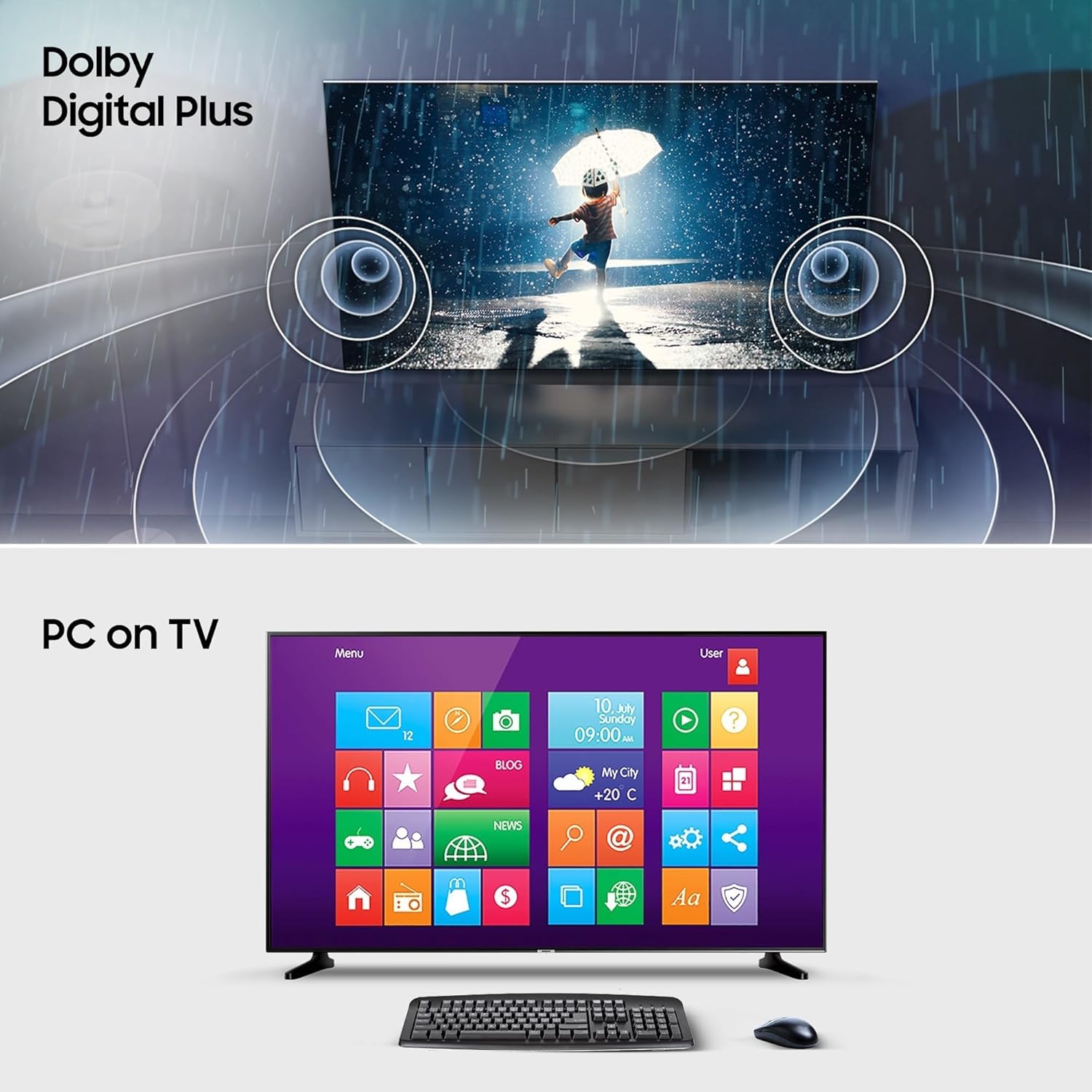 32 Inch HD Ready Smart LED TV Glossy Black with Built-in Wi-Fi Android Support and Screen Mirroring - Image 4