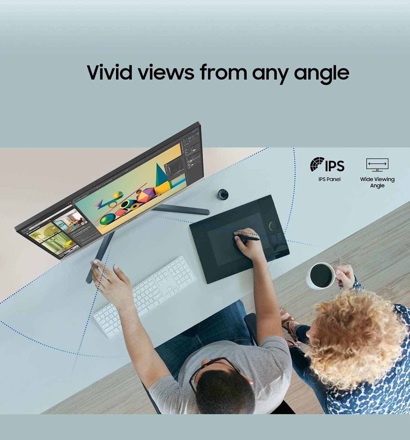 Samsung 24-inch FHD IPS 100Hz Flat Monitor, Bezel-Less Black - Image 3