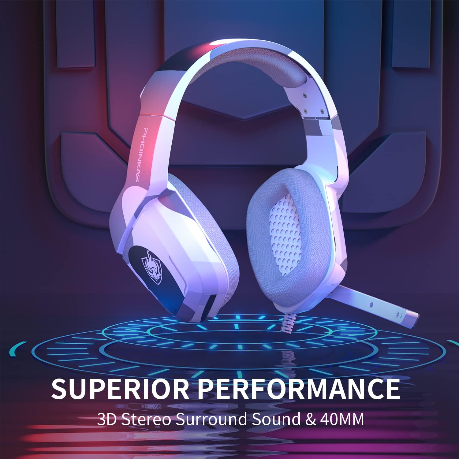PHOINIKAS Camo Gaming Headset for PS4 Xbox One PC Nintendo Switch 3.5MM Stereo Over Ear Headphones Noise-Cancelling Mic - Image 7