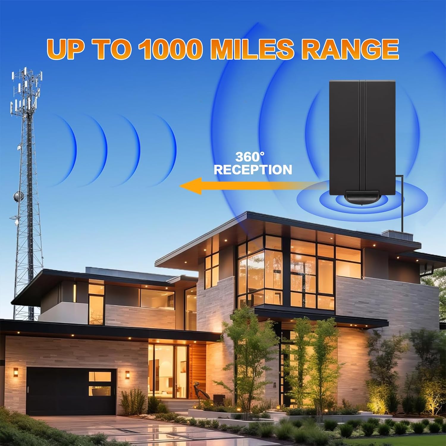 2025 1800+ Mile Range Smart TV Digital Antenna Indoor Outdoor 32ft Cable 4K 8K - Image 4