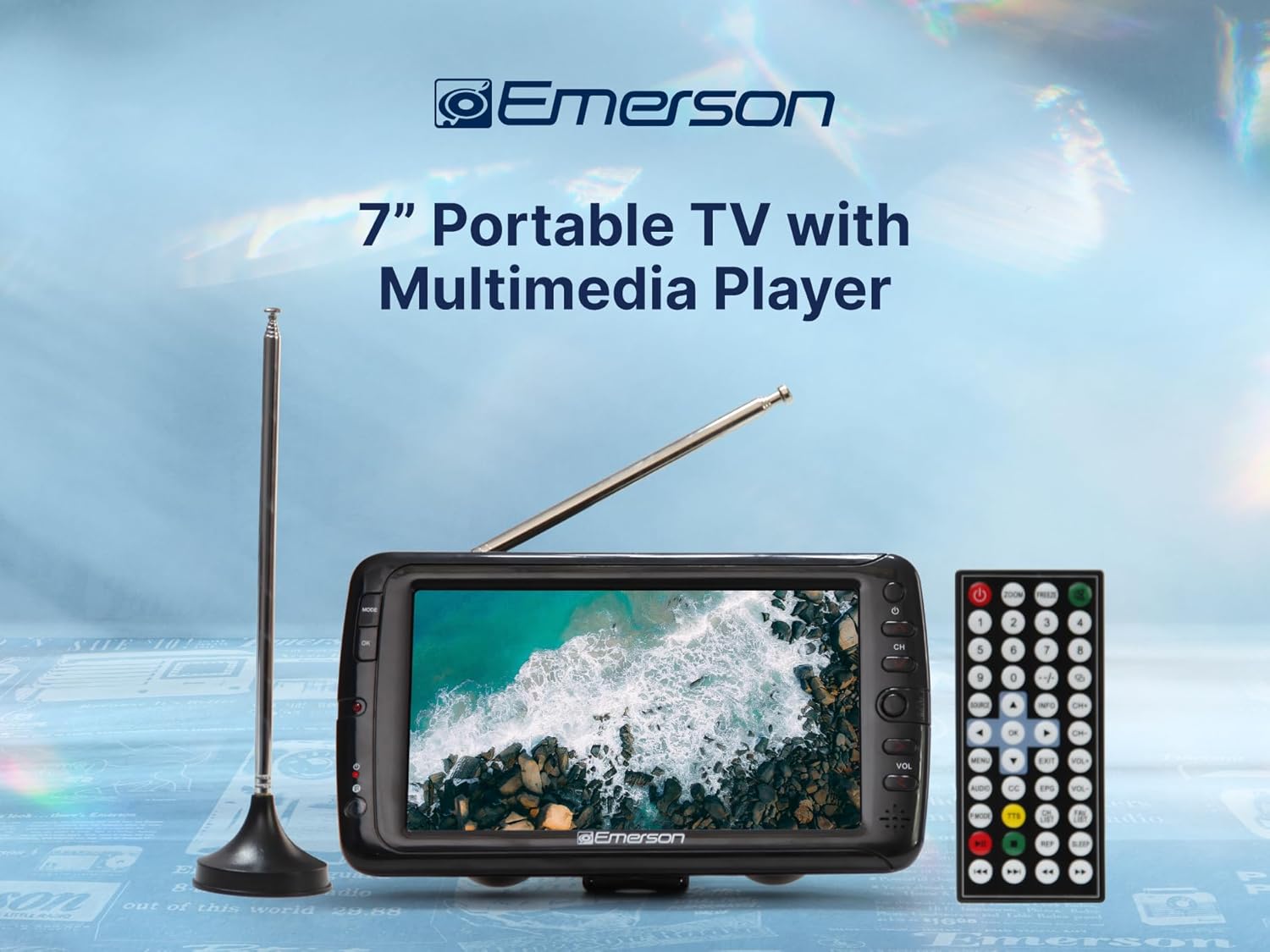 Emerson 7 Inch Portable LCD TV with Digital Tuner Rechargeable Battery for Travel - Image 9