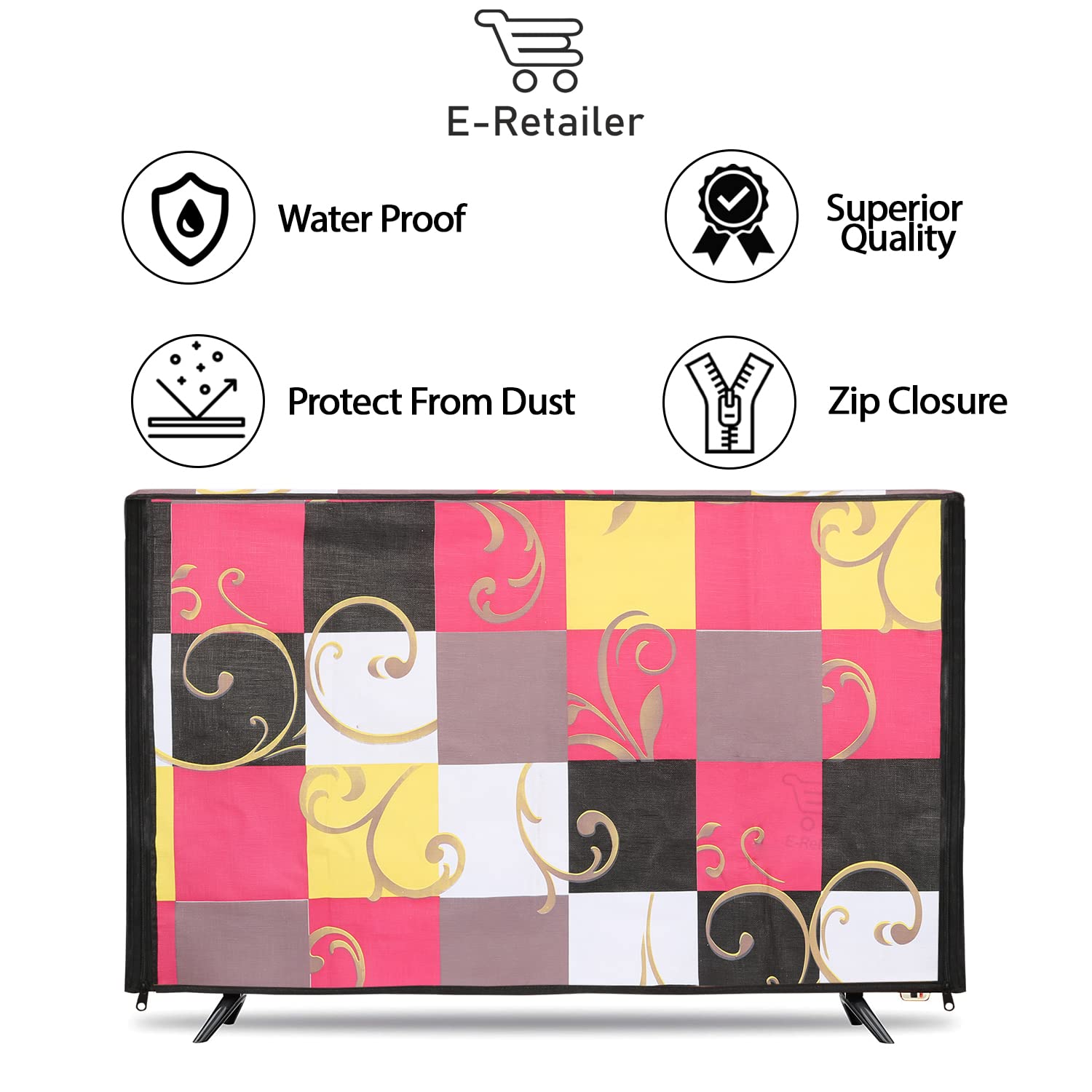E-Retailer® 32 Inch Transparent LCD/LED TV Protector Cover with Zipper Multi-Color 29x3x19 Inches - Image 4