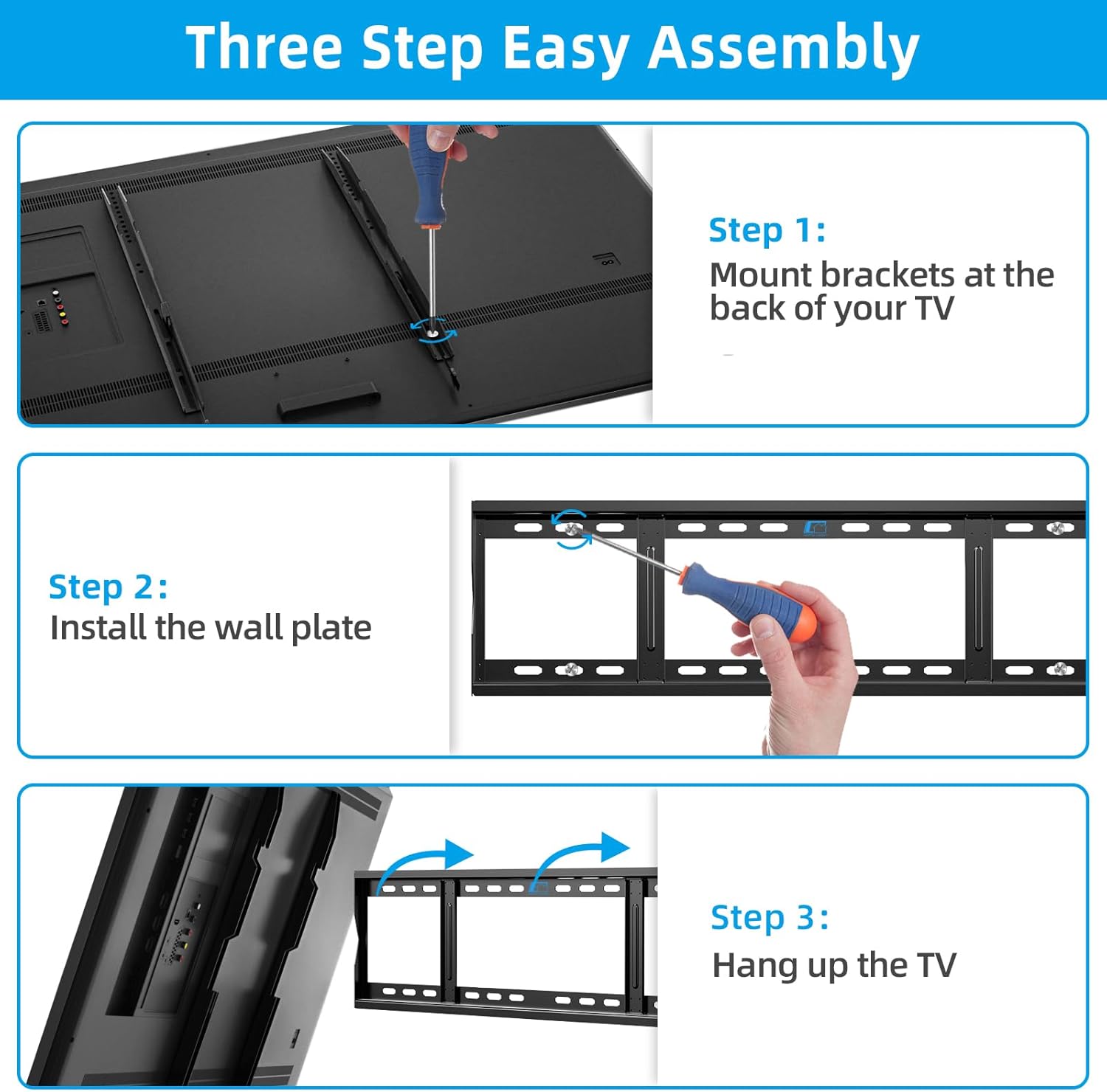 HOME VISION Heavy Duty 264 lbs Capacity 48-120 inch TV Wall Mount Bracket Slim Design - Image 4