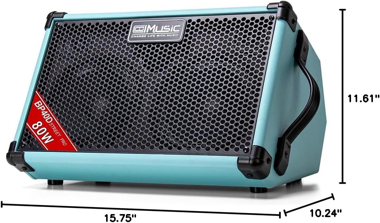 Coolmusic BP40D Portable 80W Battery Powered Acoustic Guitar Amplifier Bluetooth Speaker with Effects - Image 7