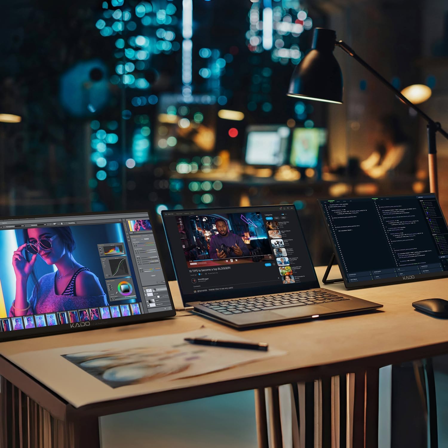Kado 15.6" FHD 1080p Portable Gaming Monitor with Built-in Speakers, Ultra-Slim IPS Display, USB-C HDMI Connectivity - Image 6