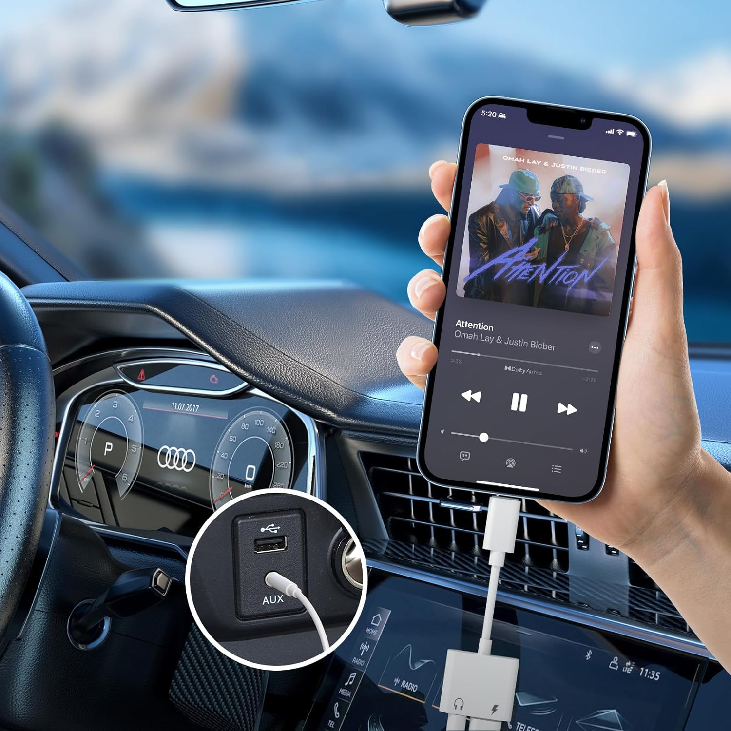 2 Pack Apple MFi Certified Lightning to 3.5mm Headphone Jack Aux Audio and Charger Splitter Dongle for iPhone - Image 3