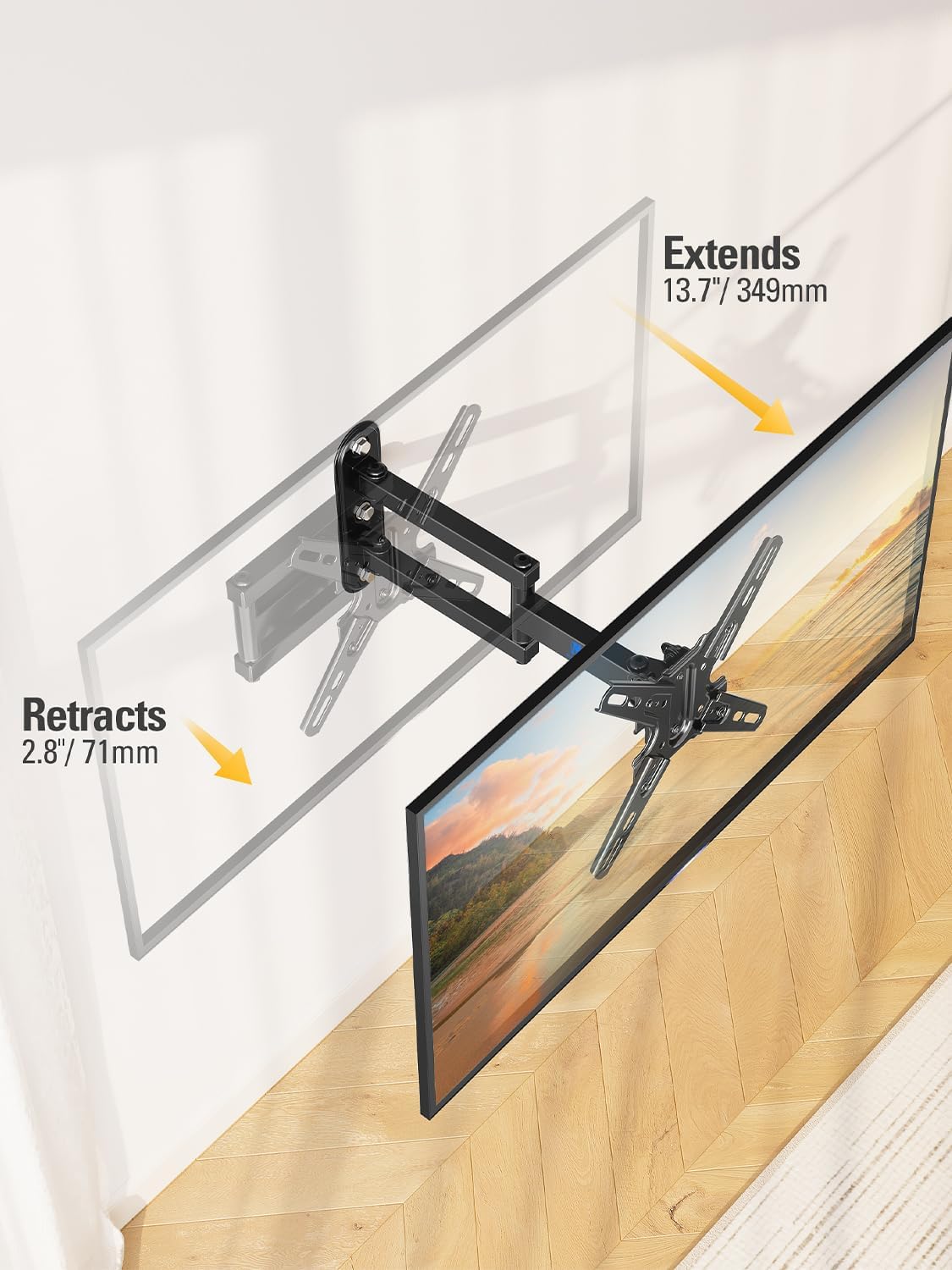 Mounting Dream Full Motion TV Wall Mount Bracket for 13-42 Inch TVs, Swivel Tilt Articulating Arm, 50 lbs Capacity - Image 2