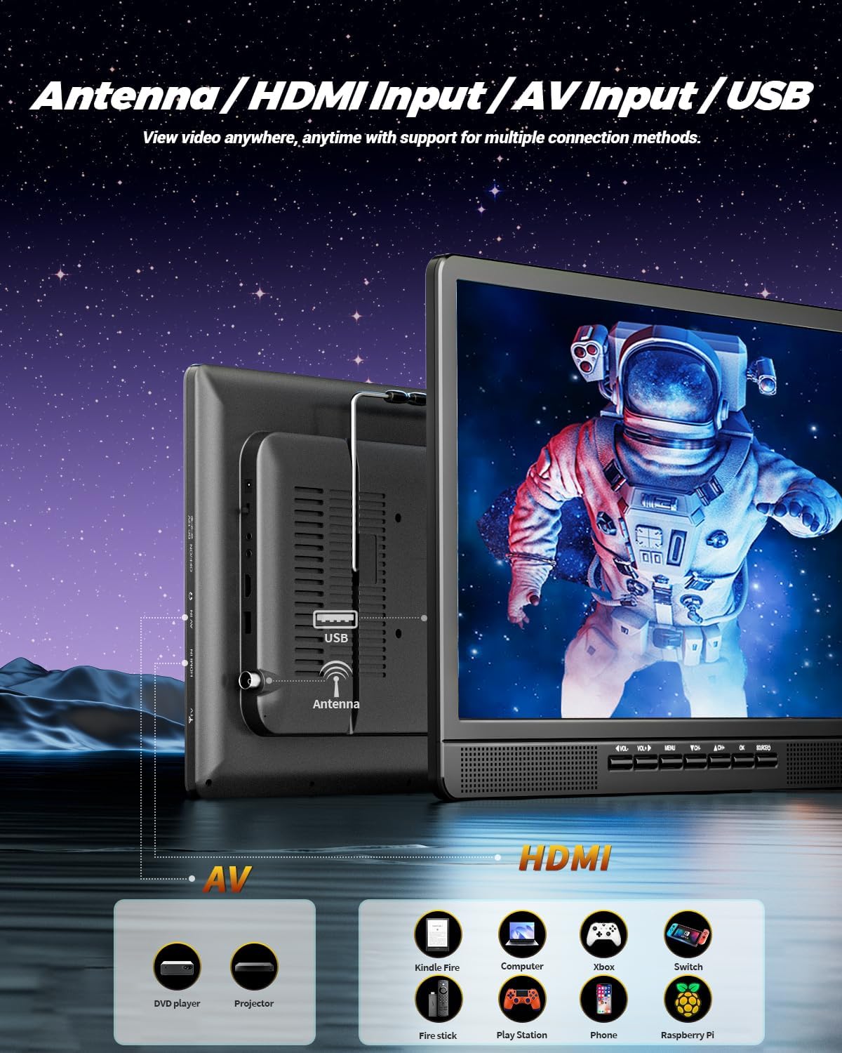 NORTHING 18 Inch Full HD 1080P Portable TV with HDMI for Streaming and Gaming - Image 3